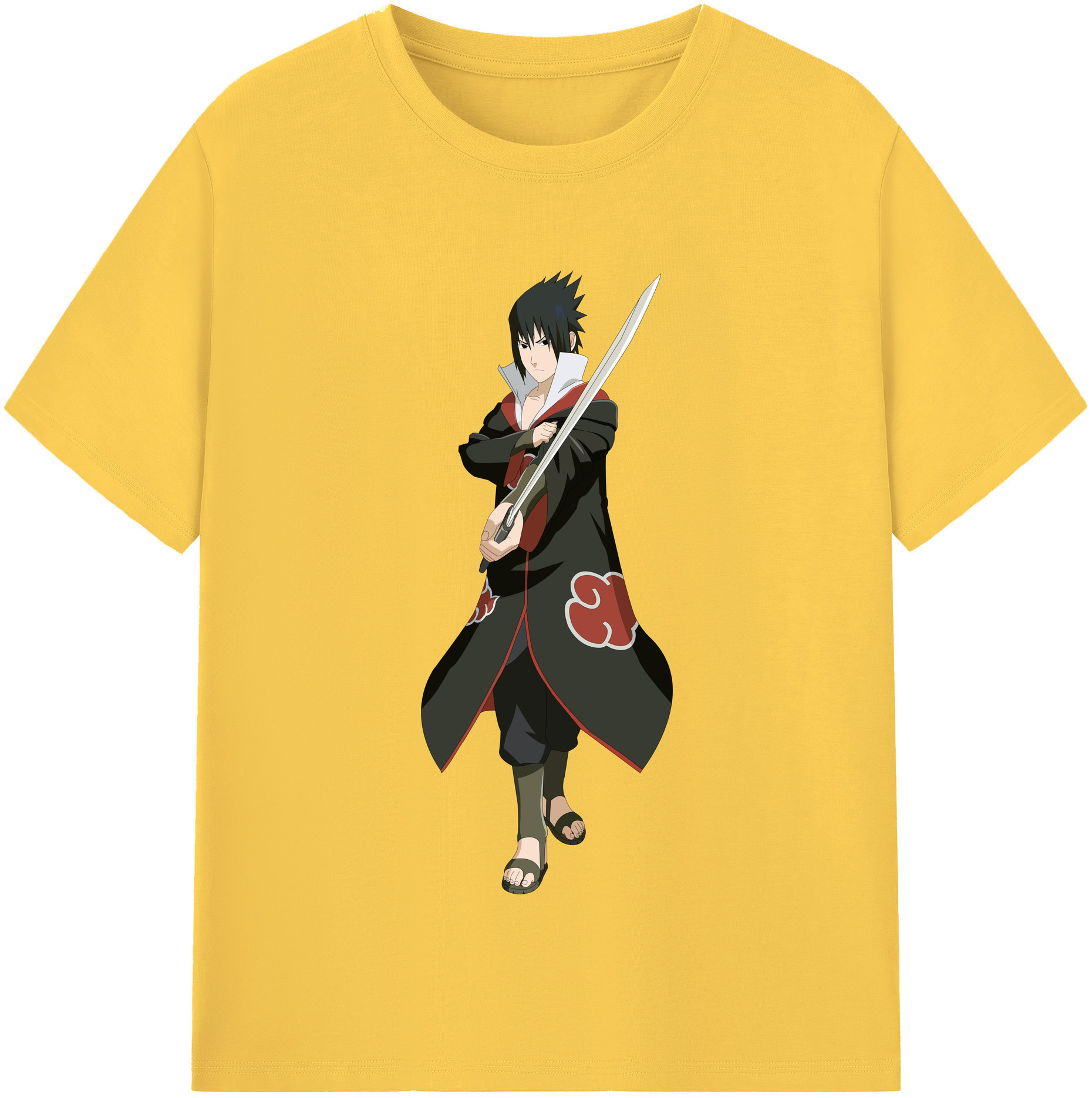 （画像用） NARUTO -ナルト- うちは サスケ Uchiha Sasuke 綿100％半袖Tシャツ（フロントプリント）