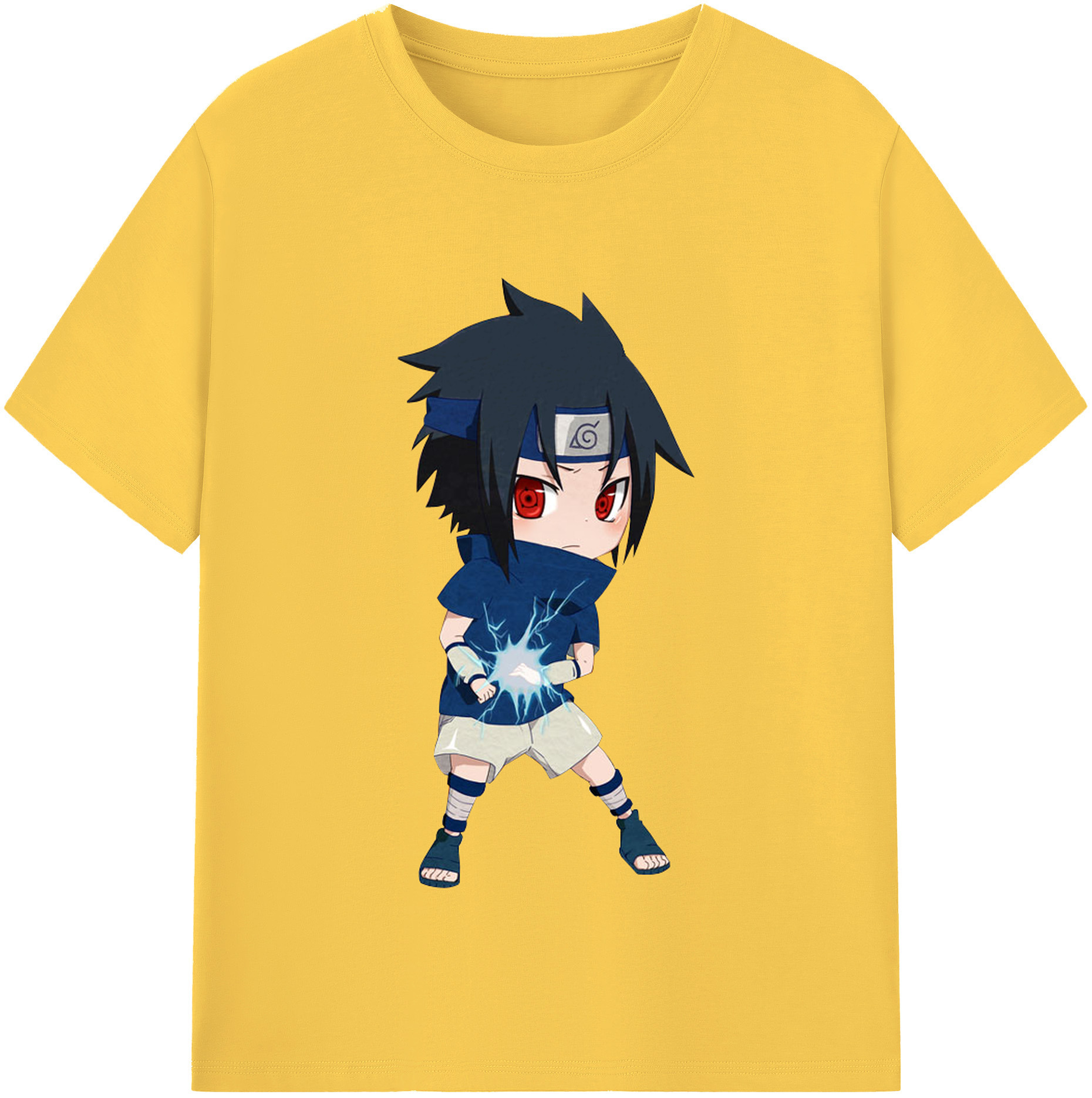 （画像用） NARUTO -ナルト- うちは サスケ Uchiha Sasuke 綿100％半袖Tシャツ（フロントプリント）