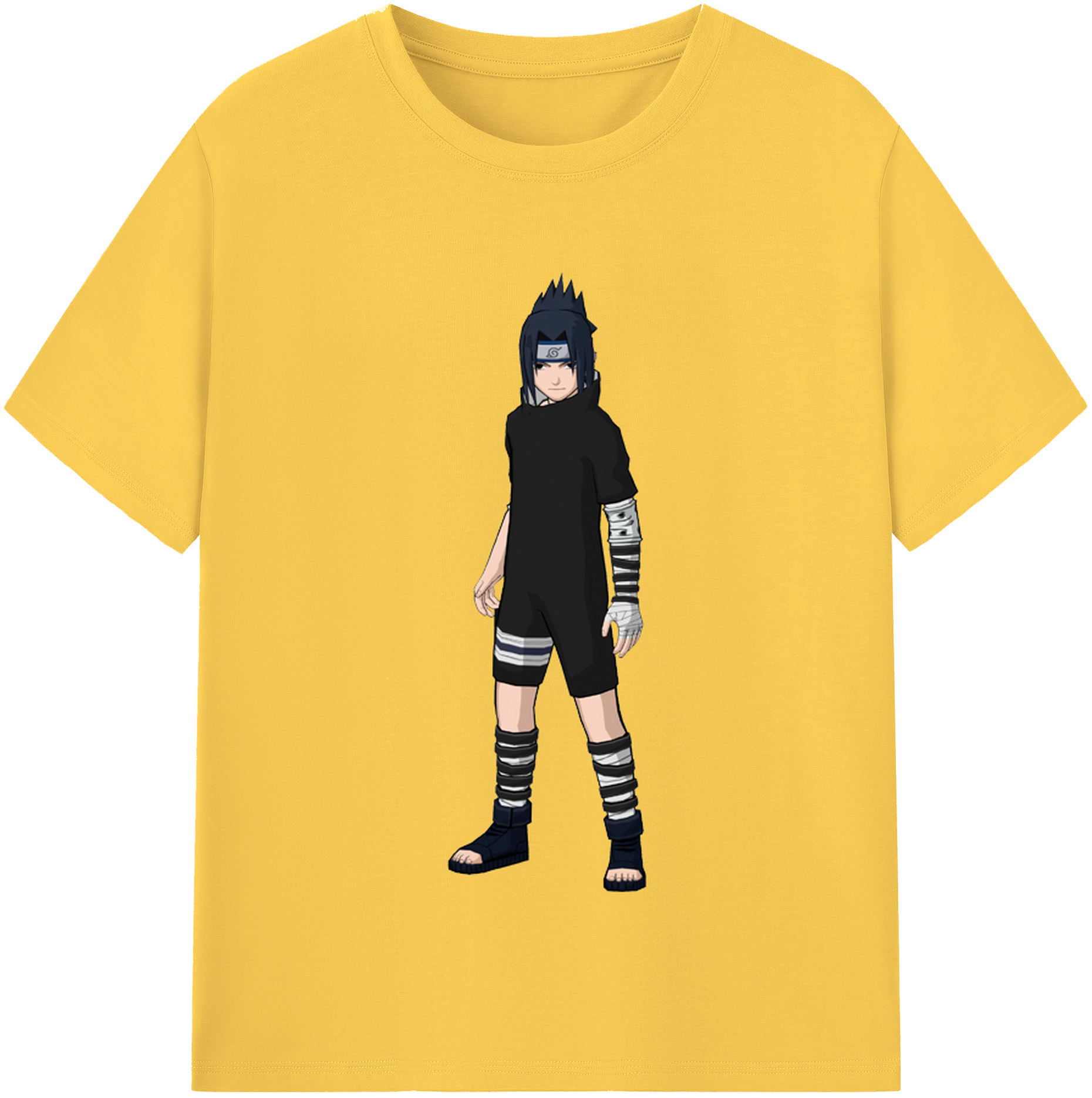 （画像用） NARUTO -ナルト- うちは サスケ Uchiha Sasuke 綿100％半袖Tシャツ（フロントプリント）