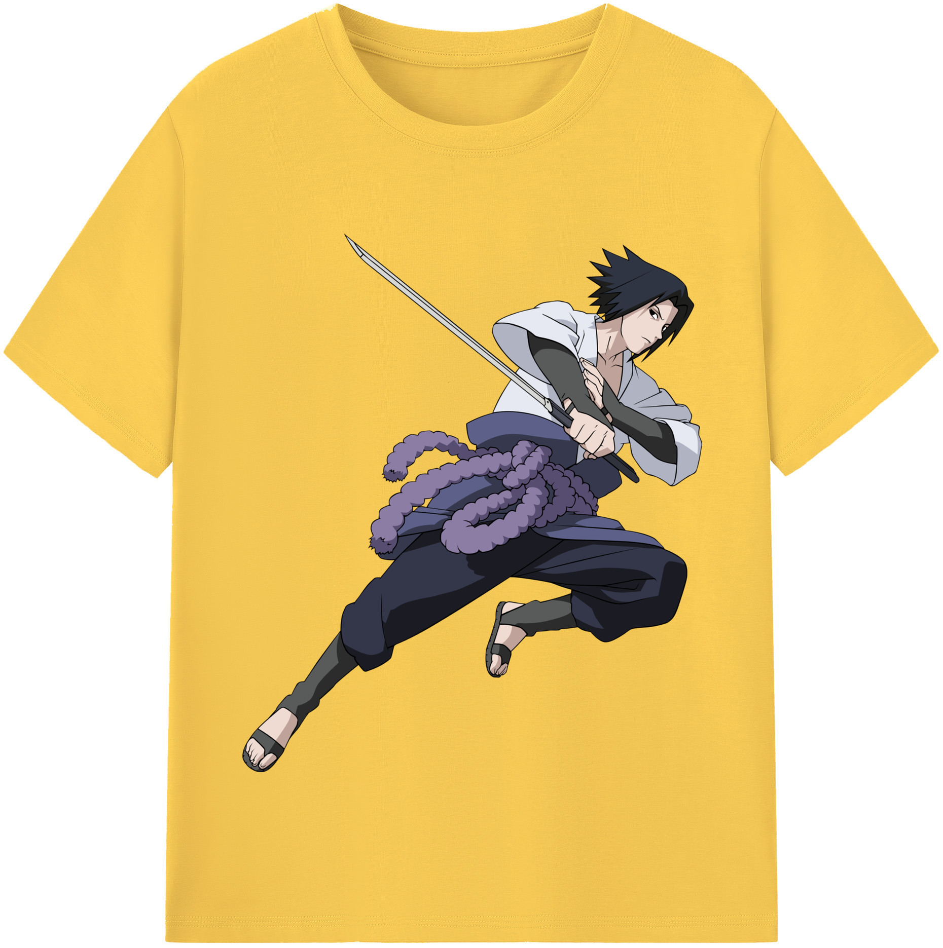 （画像用） NARUTO -ナルト- うちは サスケ Uchiha Sasuke 綿100％半袖Tシャツ（フロントプリント）