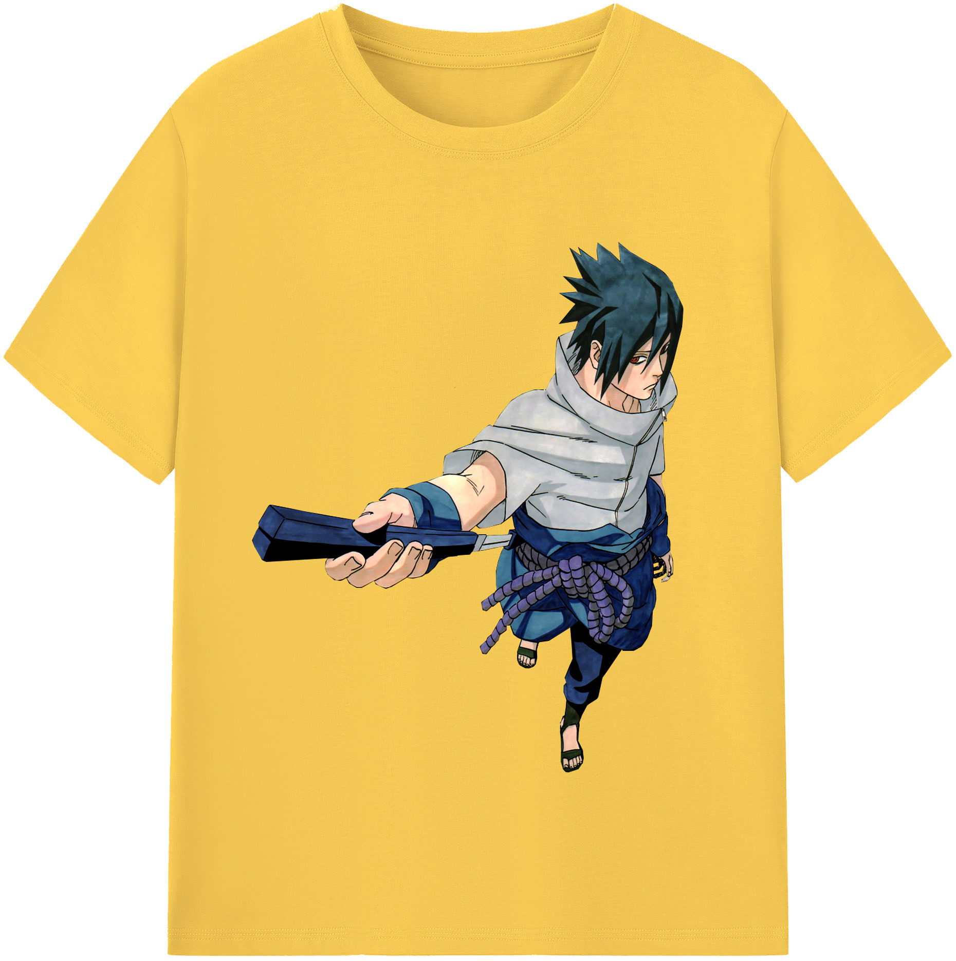 （画像用） NARUTO -ナルト- うちは サスケ Uchiha Sasuke 綿100％半袖Tシャツ（フロントプリント）