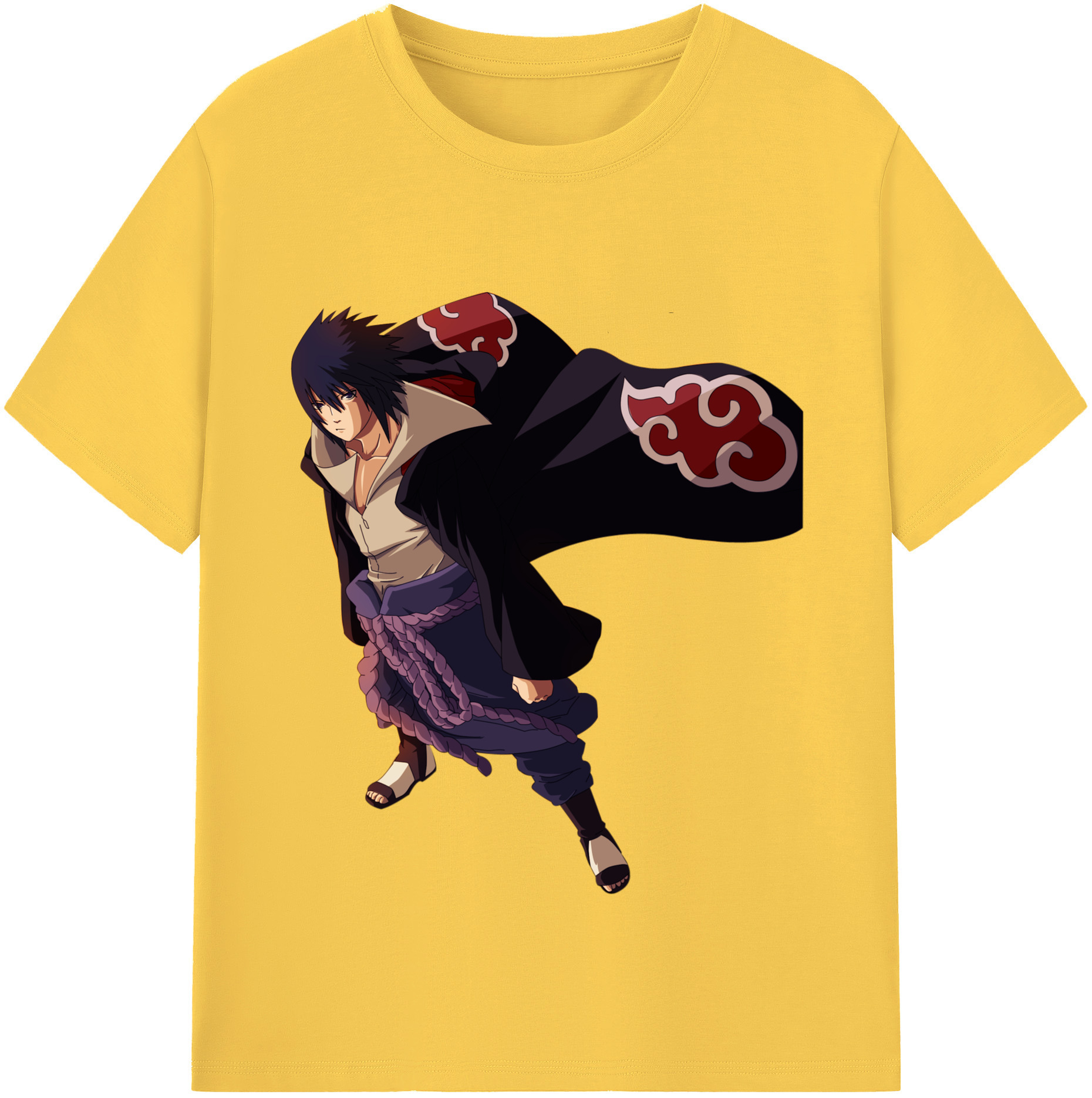 （画像用） NARUTO -ナルト- うちは サスケ Uchiha Sasuke 綿100％半袖Tシャツ（フロントプリント）