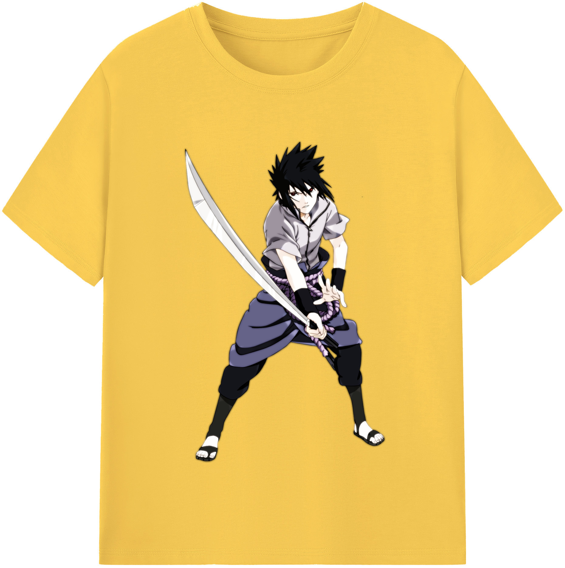 （画像用） NARUTO -ナルト- うちは サスケ Uchiha Sasuke 綿100％半袖Tシャツ（フロントプリント）