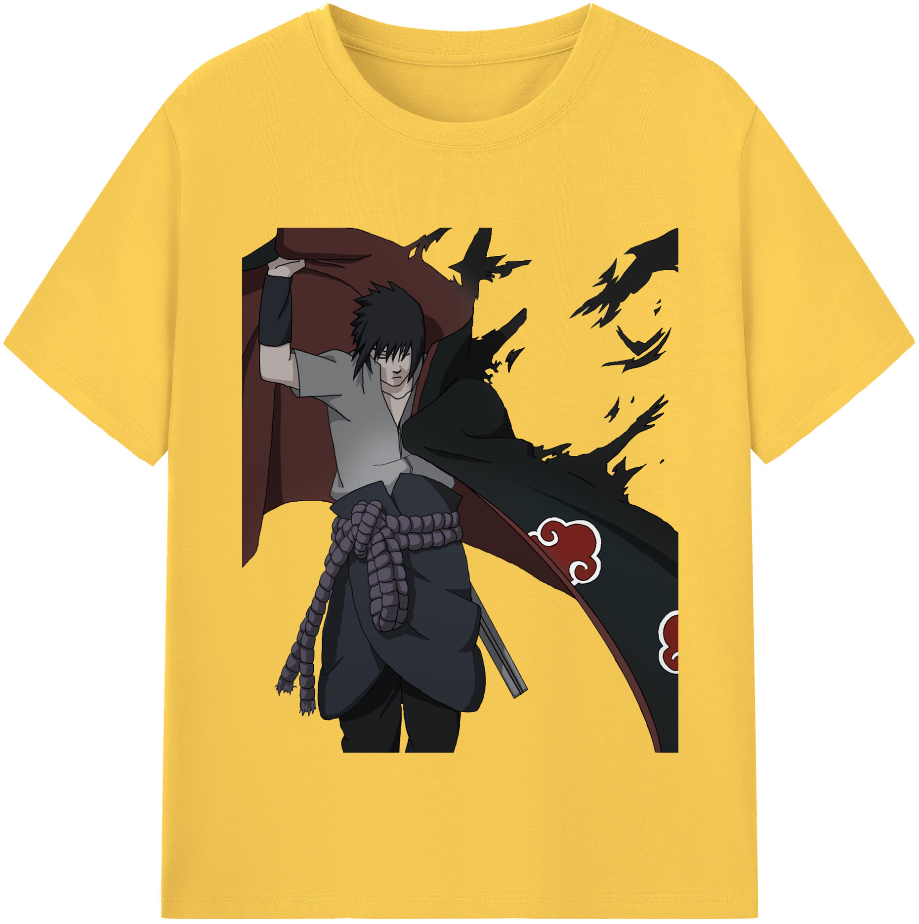 （画像用） NARUTO -ナルト- うちは サスケ Uchiha Sasuke 綿100％半袖Tシャツ（フロントプリント）