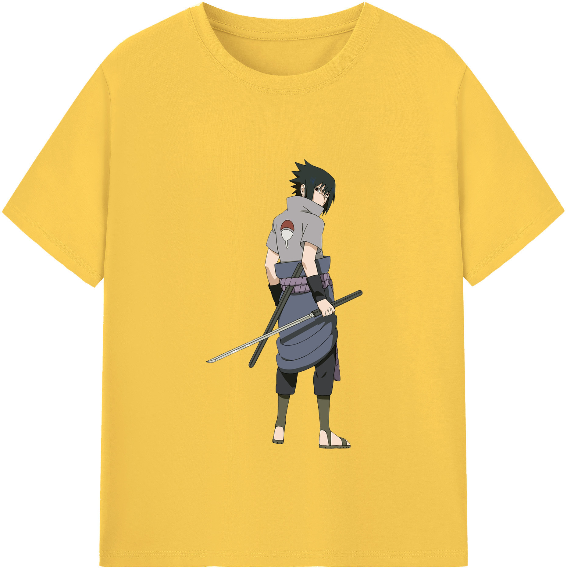 （画像用） NARUTO -ナルト- うちは サスケ Uchiha Sasuke 綿100％半袖Tシャツ（フロントプリント）
