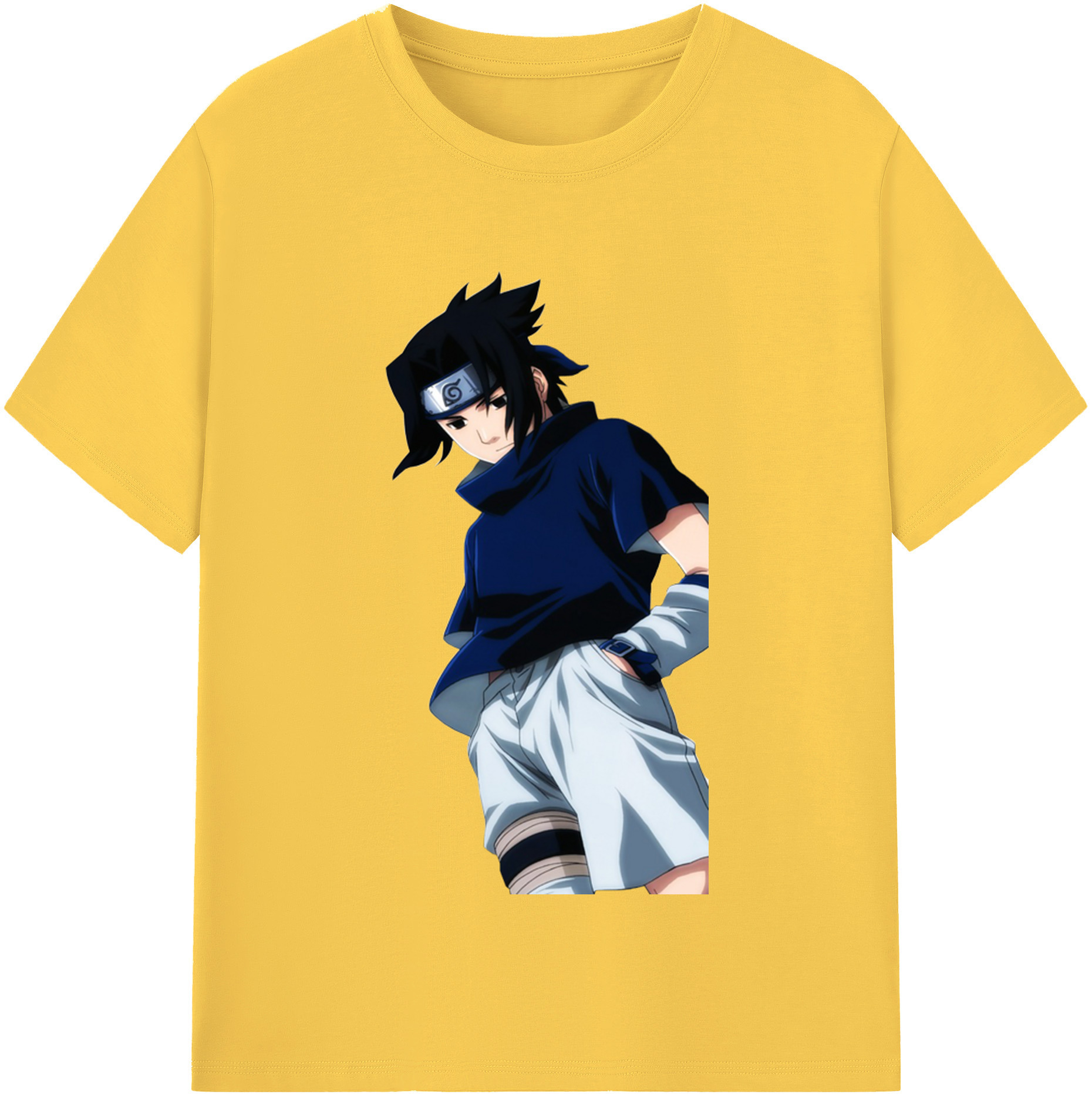 （画像用） NARUTO -ナルト- うちは サスケ Uchiha Sasuke 綿100％半袖Tシャツ（フロントプリント）
