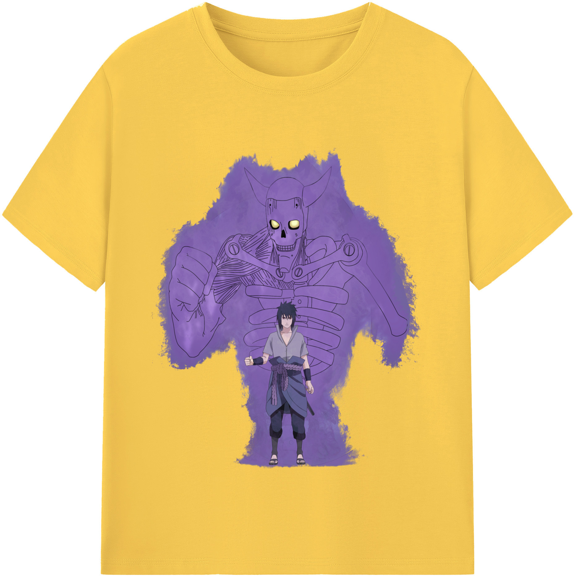 （画像用） NARUTO -ナルト- うちは サスケ Uchiha Sasuke 綿100％半袖Tシャツ（フロントプリント）