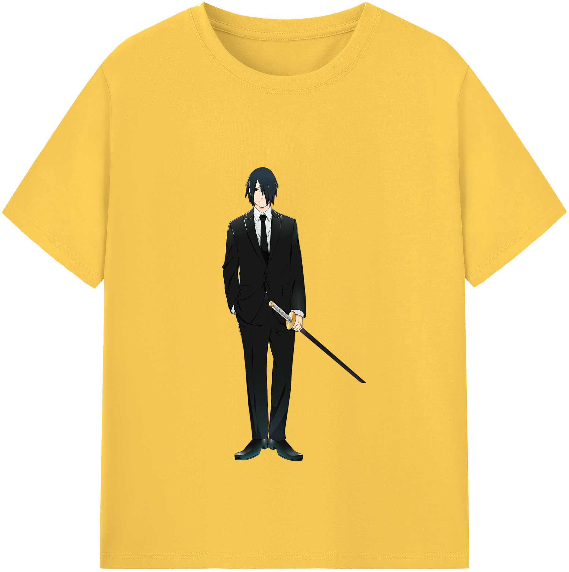 （画像用） NARUTO -ナルト- うちは サスケ Uchiha Sasuke 綿100％半袖Tシャツ（フロントプリント）