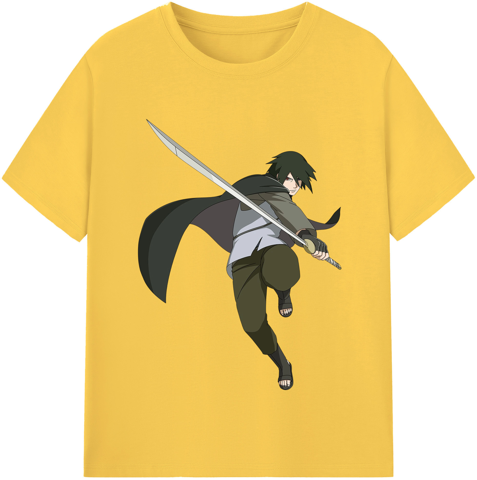 （画像用） NARUTO -ナルト- うちは サスケ Uchiha Sasuke 綿100％半袖Tシャツ（フロントプリント）