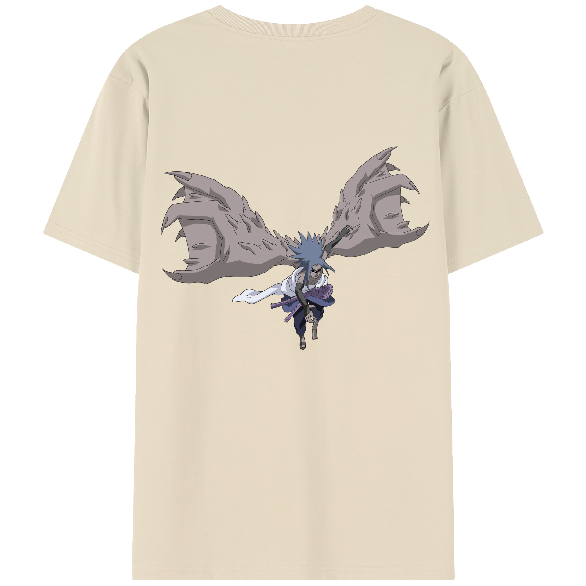 （画像用） NARUTO -ナルト- うちは サスケ Uchiha Sasuke 綿100％半袖Tシャツ（背面プリント）