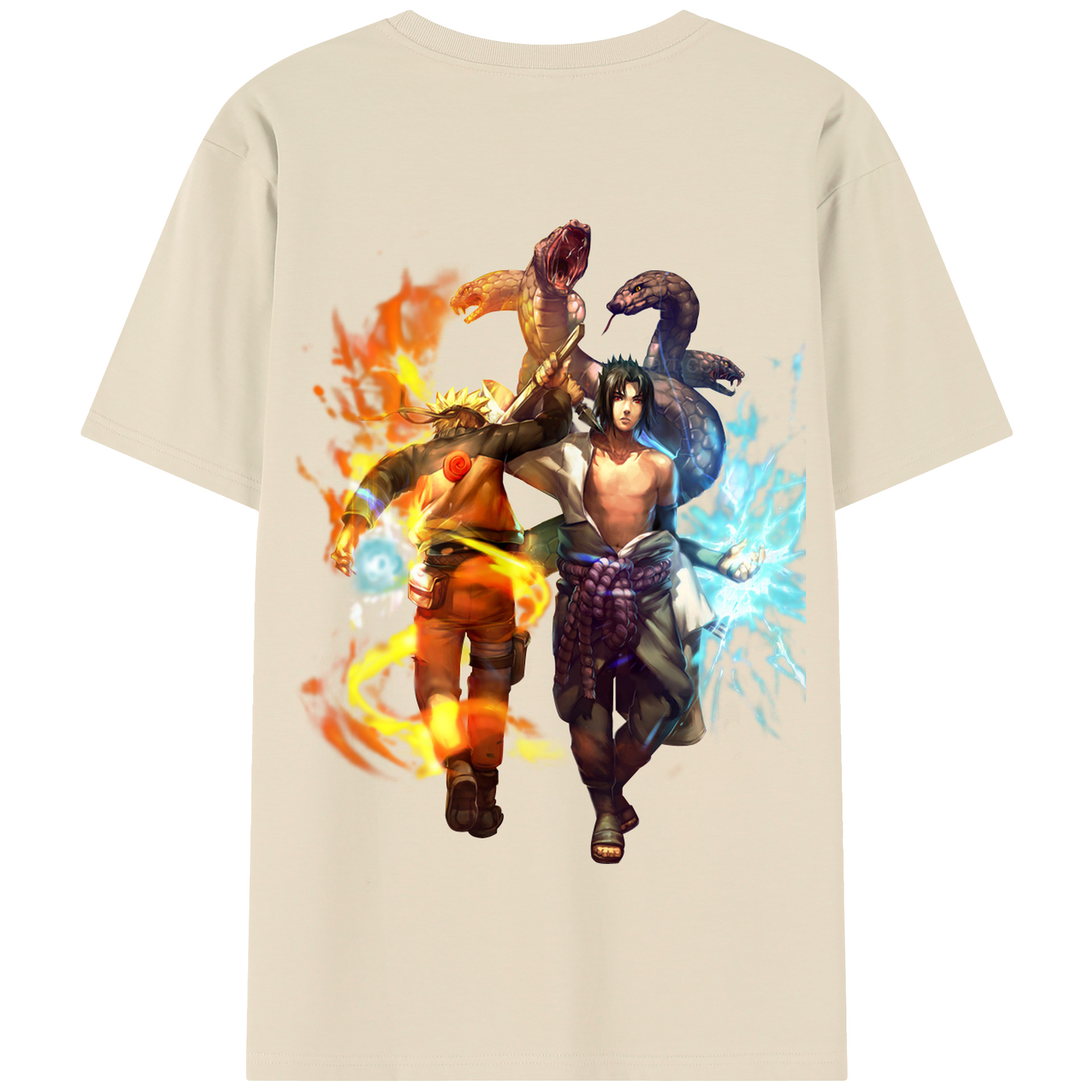 （画像用） NARUTO -ナルト- うちは サスケ Uchiha Sasuke 綿100％半袖Tシャツ（背面プリント）