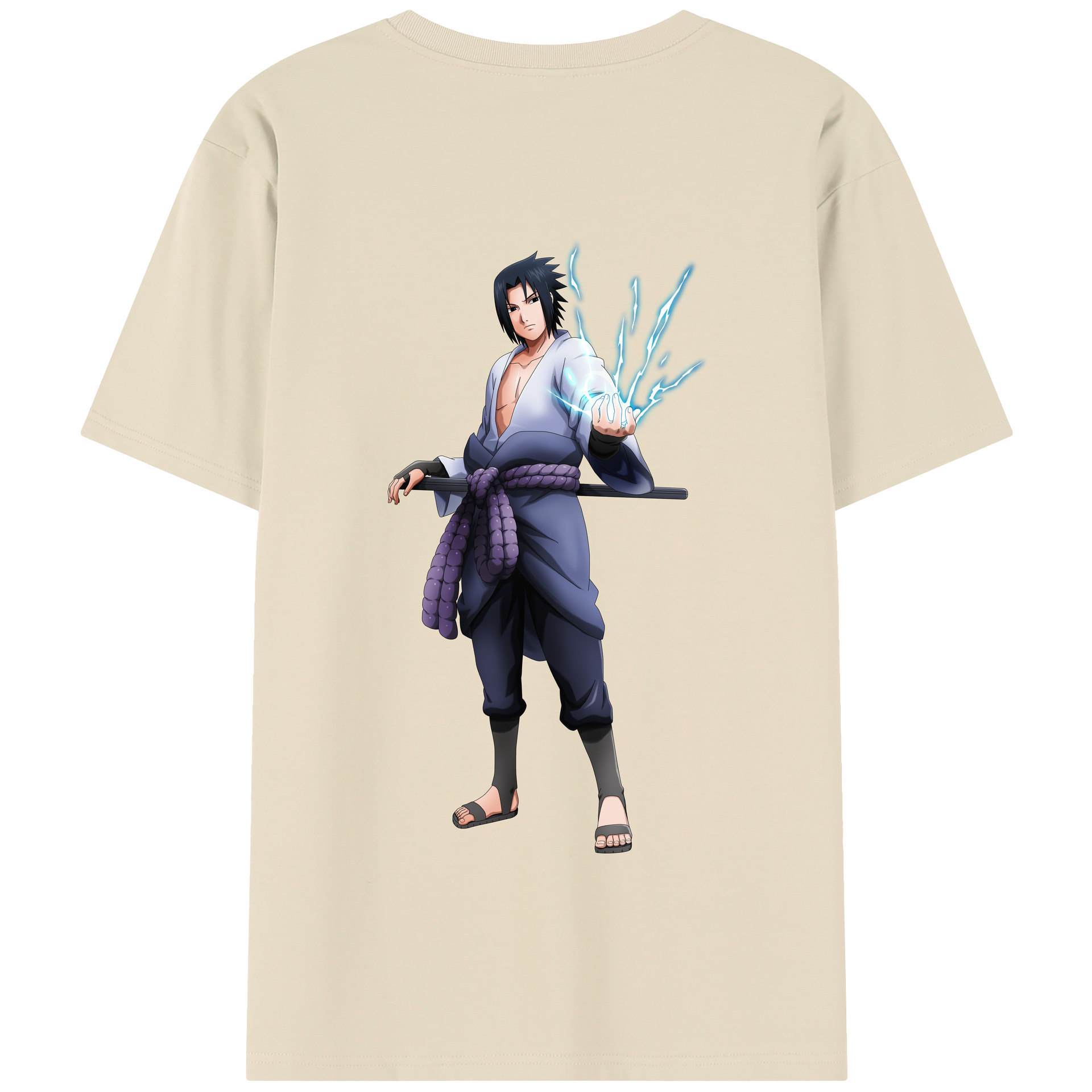 （画像用） NARUTO -ナルト- うちは サスケ Uchiha Sasuke 綿100％半袖Tシャツ（背面プリント）