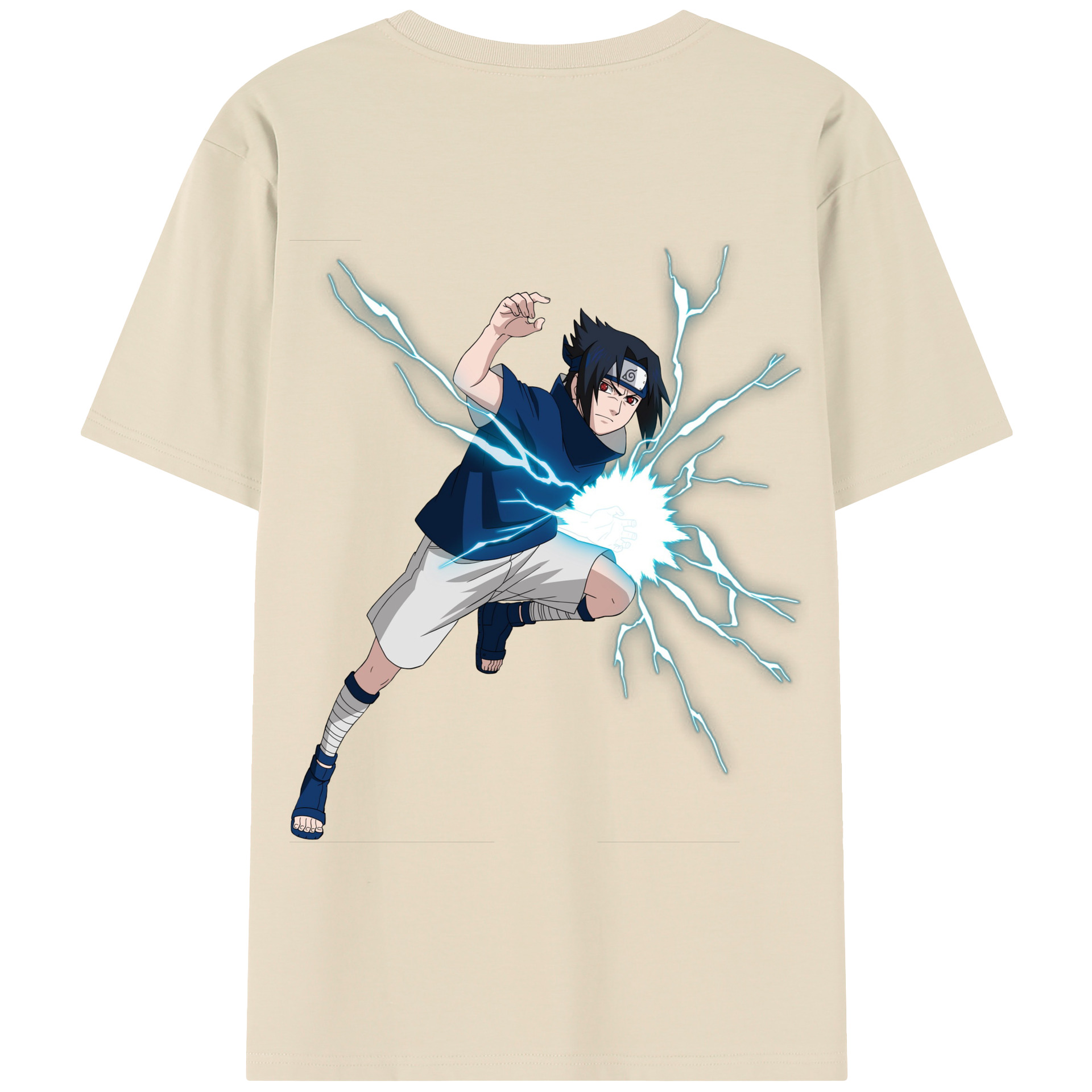 （画像用） NARUTO -ナルト- うちは サスケ Uchiha Sasuke 綿100％半袖Tシャツ（背面プリント）