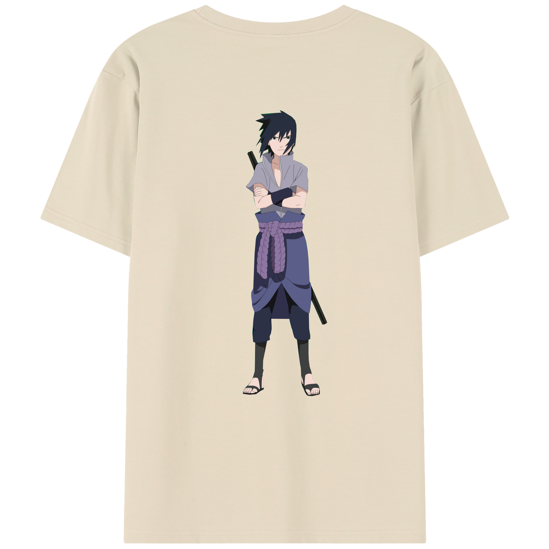 （画像用） NARUTO -ナルト- うちは サスケ Uchiha Sasuke 綿100％半袖Tシャツ（背面プリント）