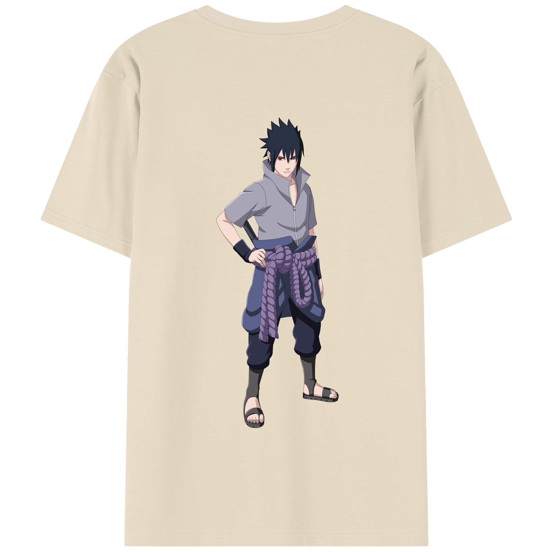 （画像用） NARUTO -ナルト- うちは サスケ Uchiha Sasuke 綿100％半袖Tシャツ（背面プリント）