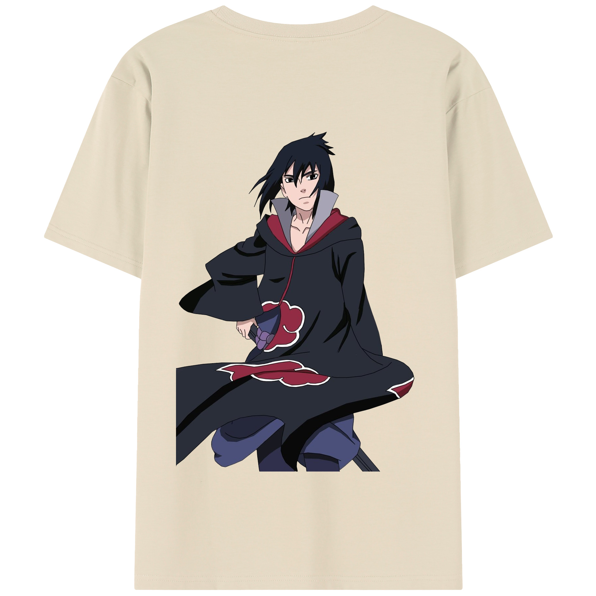 （画像用） NARUTO -ナルト- うちは サスケ Uchiha Sasuke 綿100％半袖Tシャツ（背面プリント）