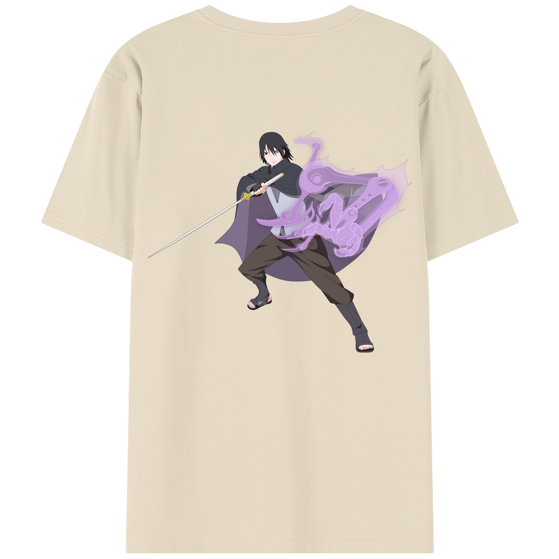 （画像用） NARUTO -ナルト- うちは サスケ Uchiha Sasuke 綿100％半袖Tシャツ（背面プリント）