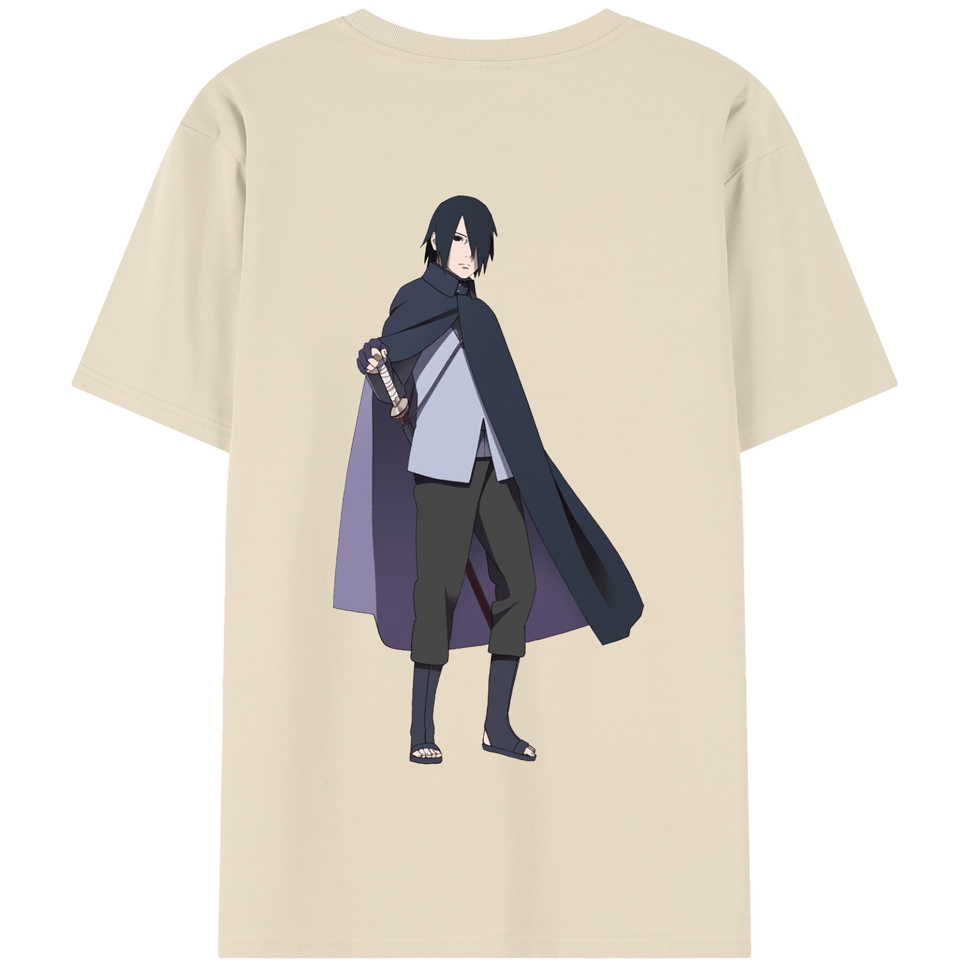 （画像用） NARUTO -ナルト- うちは サスケ Uchiha Sasuke 綿100％半袖Tシャツ（背面プリント）