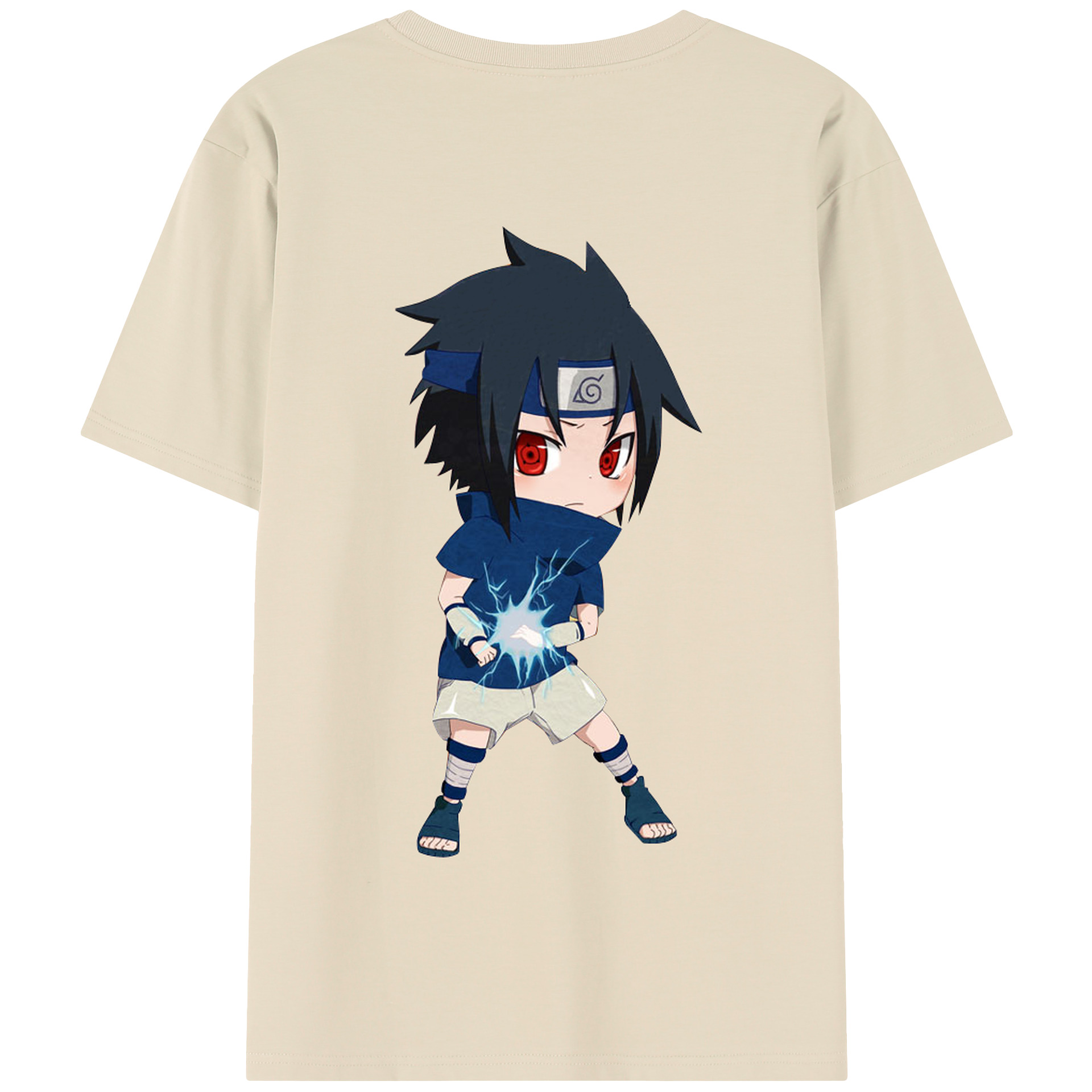 （画像用） NARUTO -ナルト- うちは サスケ Uchiha Sasuke 綿100％半袖Tシャツ（背面プリント）
