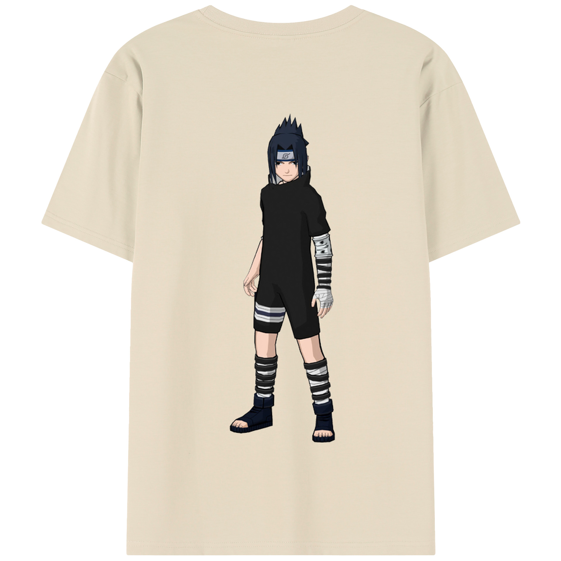 （画像用） NARUTO -ナルト- うちは サスケ Uchiha Sasuke 綿100％半袖Tシャツ（背面プリント）