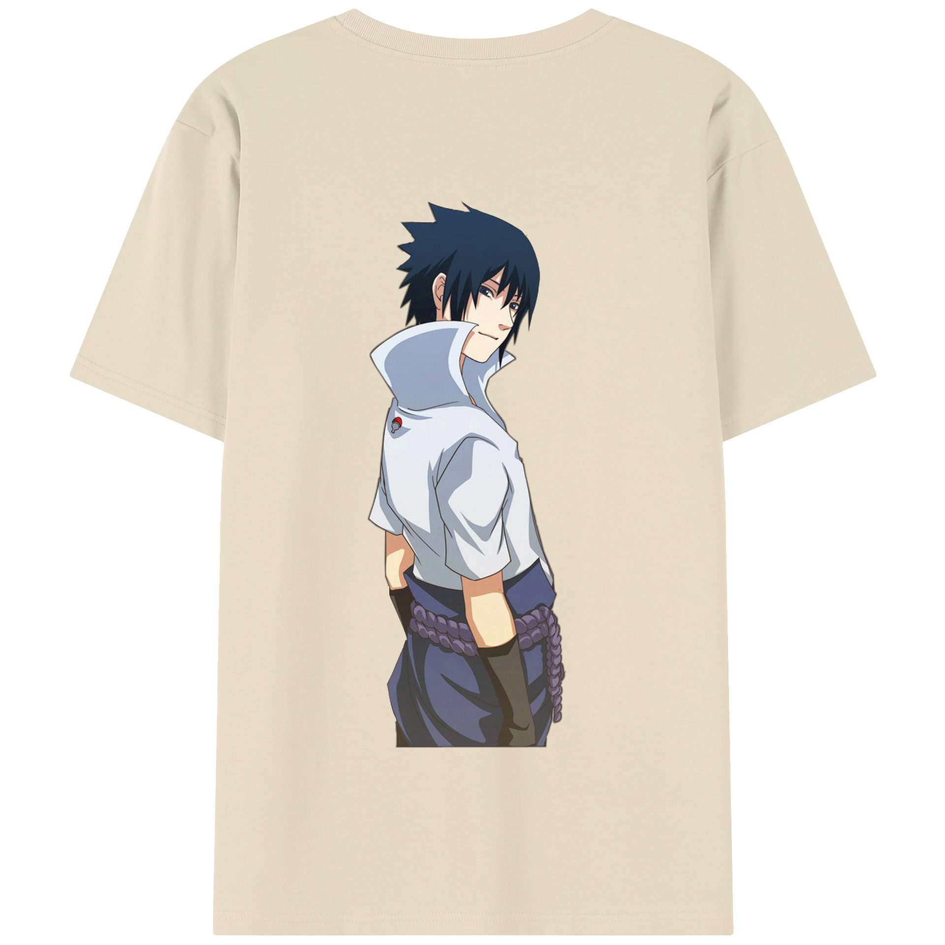 （画像用） NARUTO -ナルト- うちは サスケ Uchiha Sasuke 綿100％半袖Tシャツ（背面プリント）