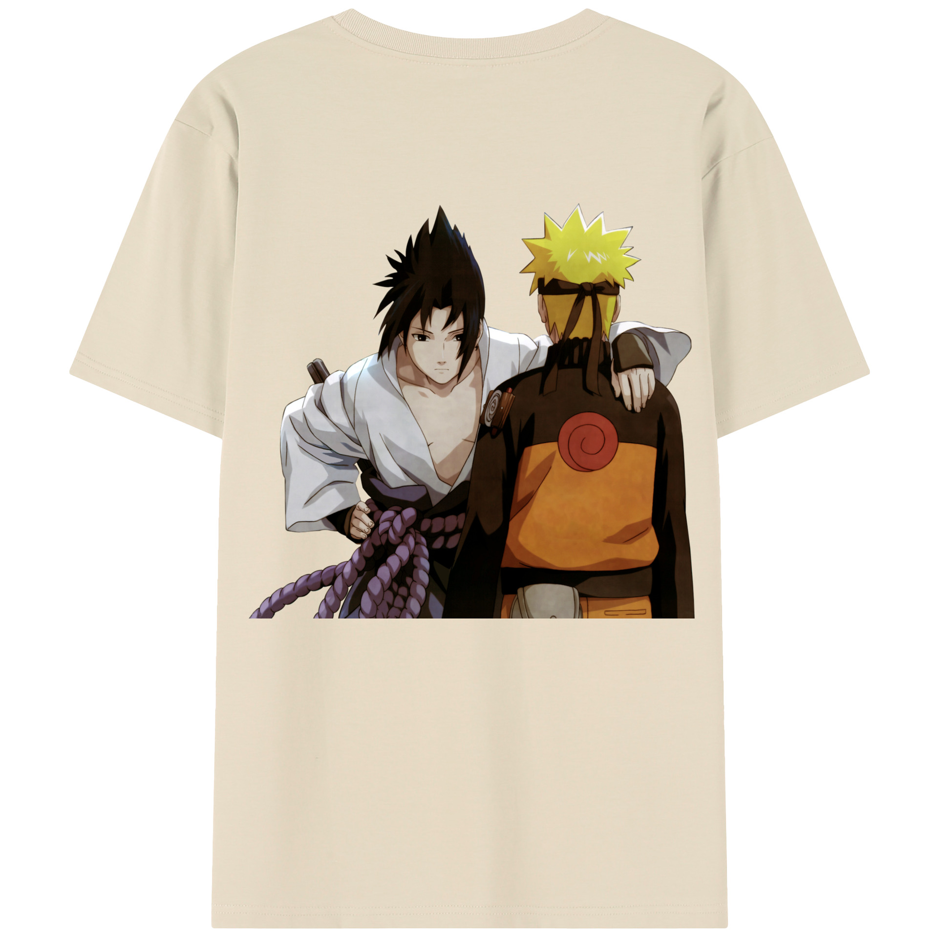 （画像用） NARUTO -ナルト- うちは サスケ Uchiha Sasuke 綿100％半袖Tシャツ（背面プリント）