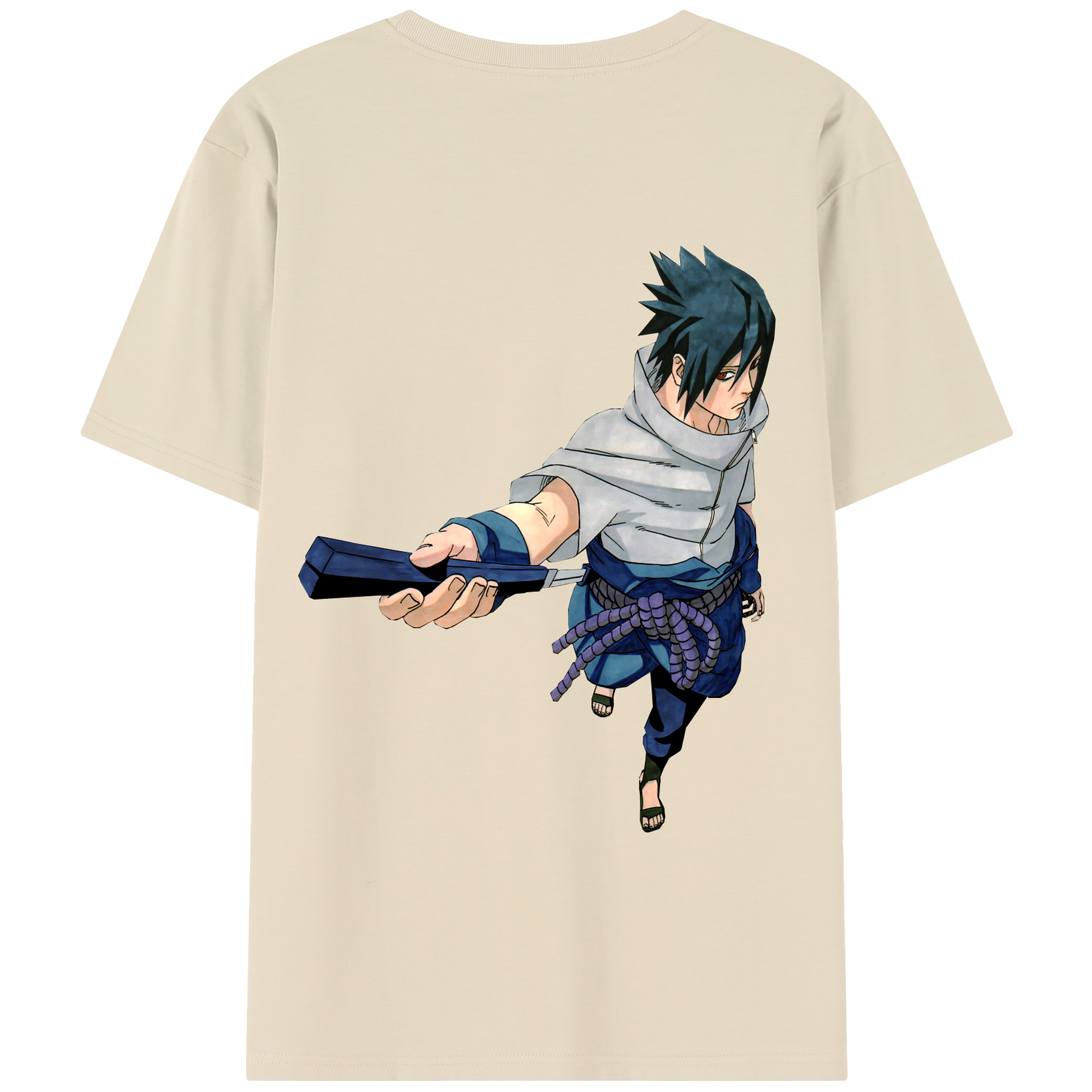 （画像用） NARUTO -ナルト- うちは サスケ Uchiha Sasuke 綿100％半袖Tシャツ（背面プリント）