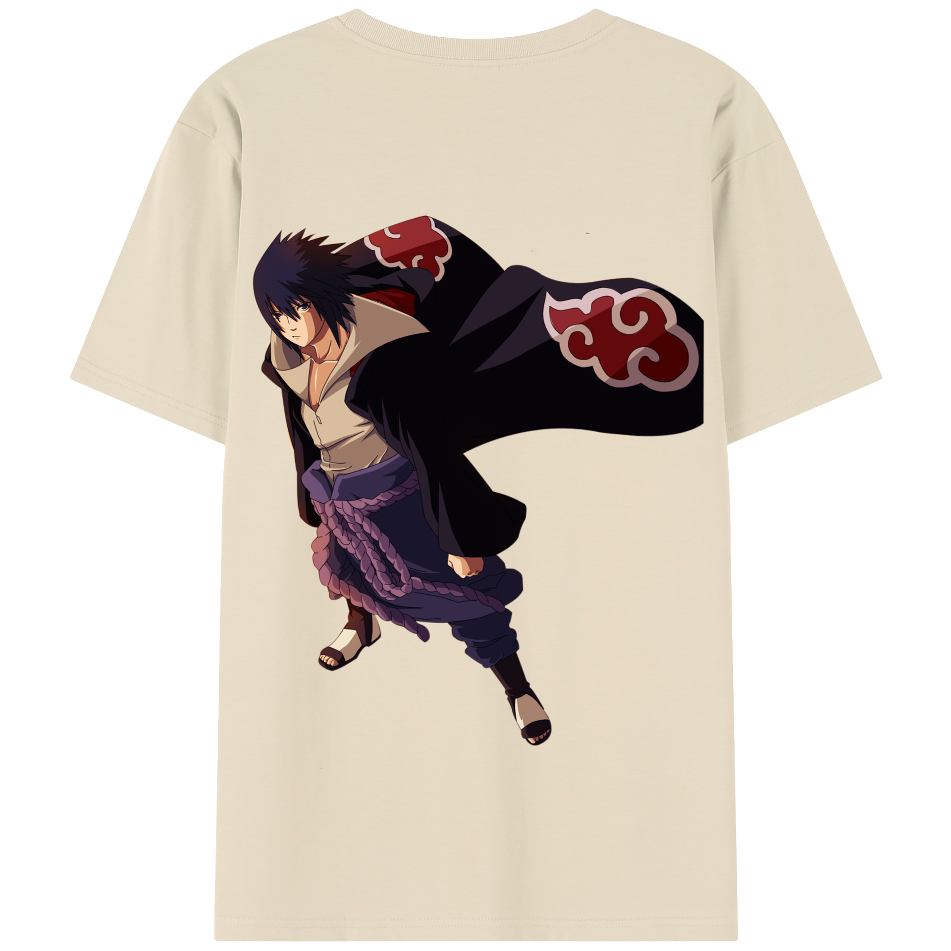 （画像用） NARUTO -ナルト- うちは サスケ Uchiha Sasuke 綿100％半袖Tシャツ（背面プリント）