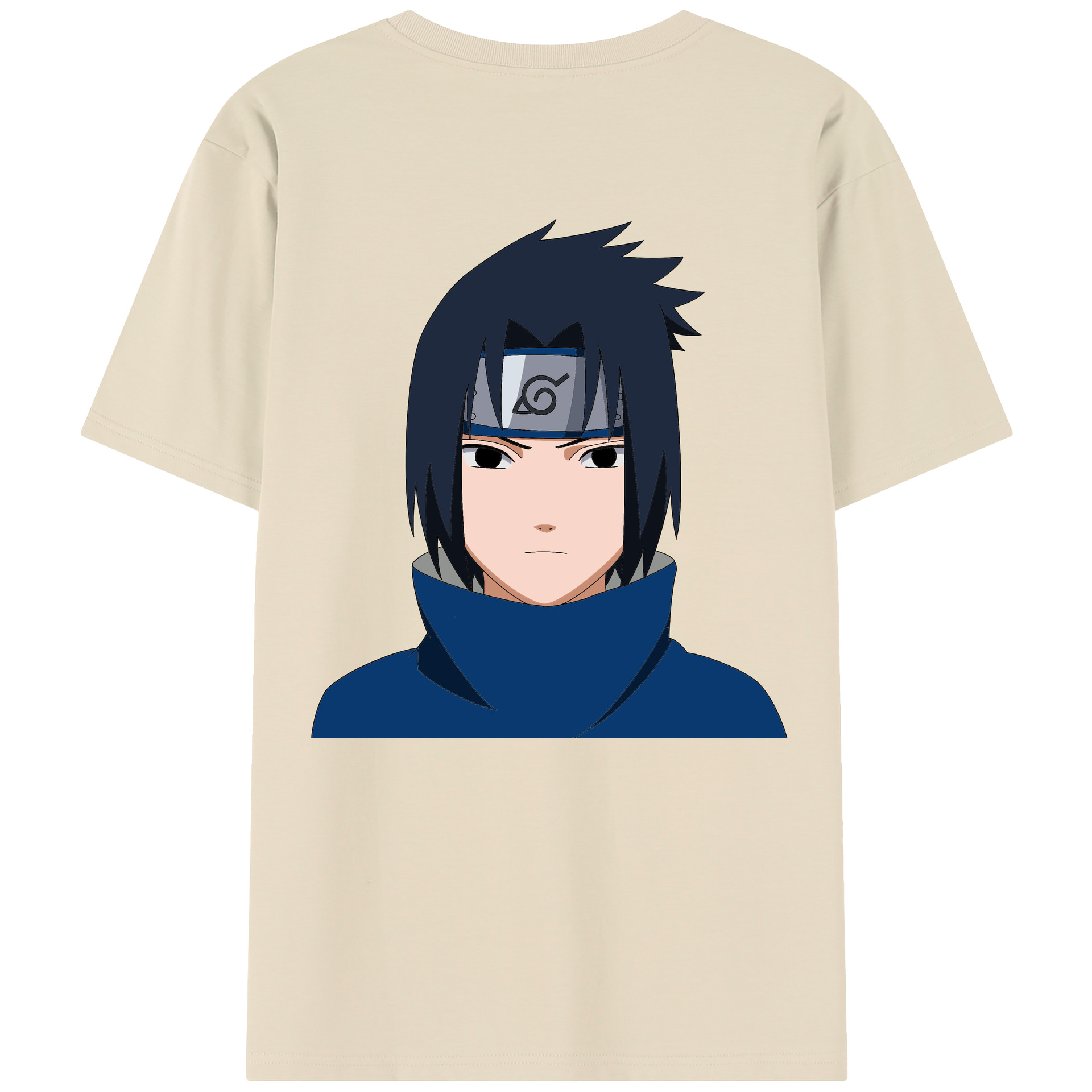 （画像用） NARUTO -ナルト- うちは サスケ Uchiha Sasuke 綿100％半袖Tシャツ（背面プリント）