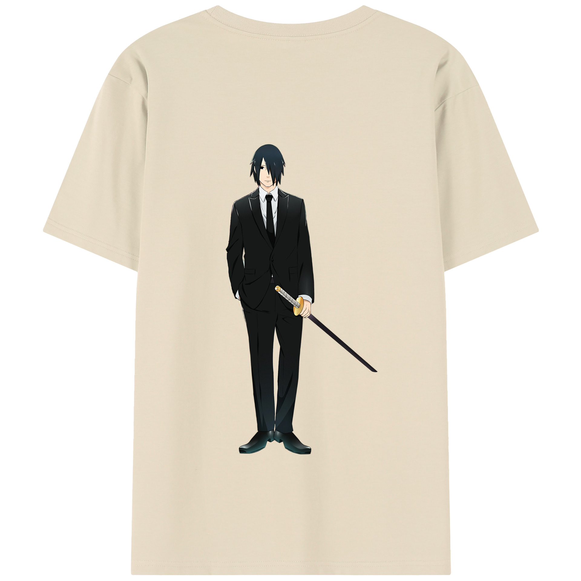 （画像用） NARUTO -ナルト- うちは サスケ Uchiha Sasuke 綿100％半袖Tシャツ（背面プリント）