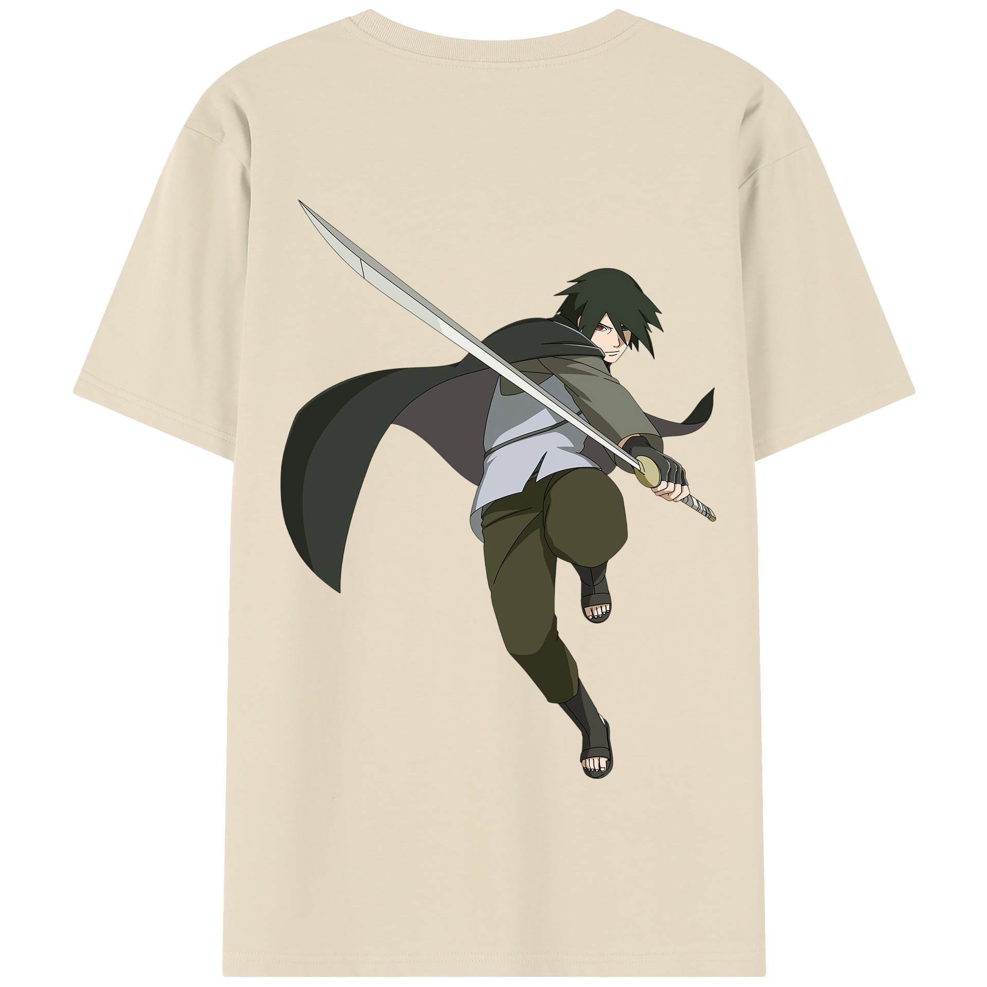 （画像用） NARUTO -ナルト- うちは サスケ Uchiha Sasuke 綿100％半袖Tシャツ（背面プリント）