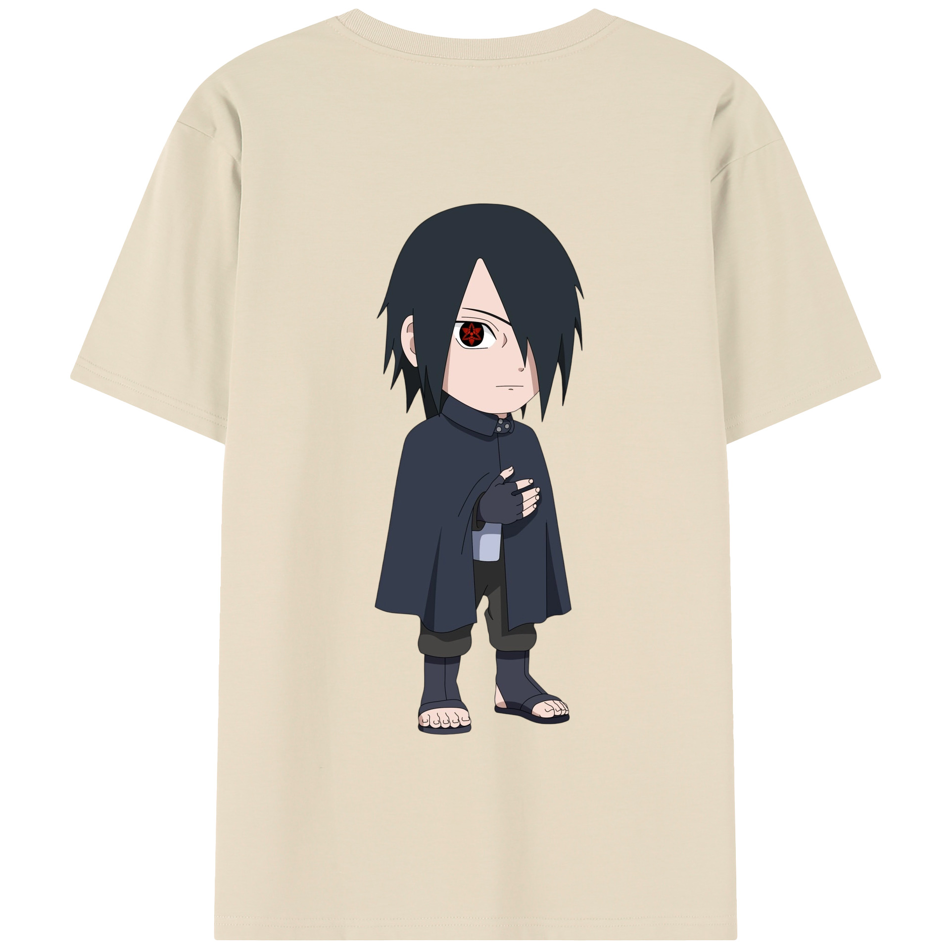 （画像用） NARUTO -ナルト- うちは サスケ Uchiha Sasuke 綿100％半袖Tシャツ（背面プリント）