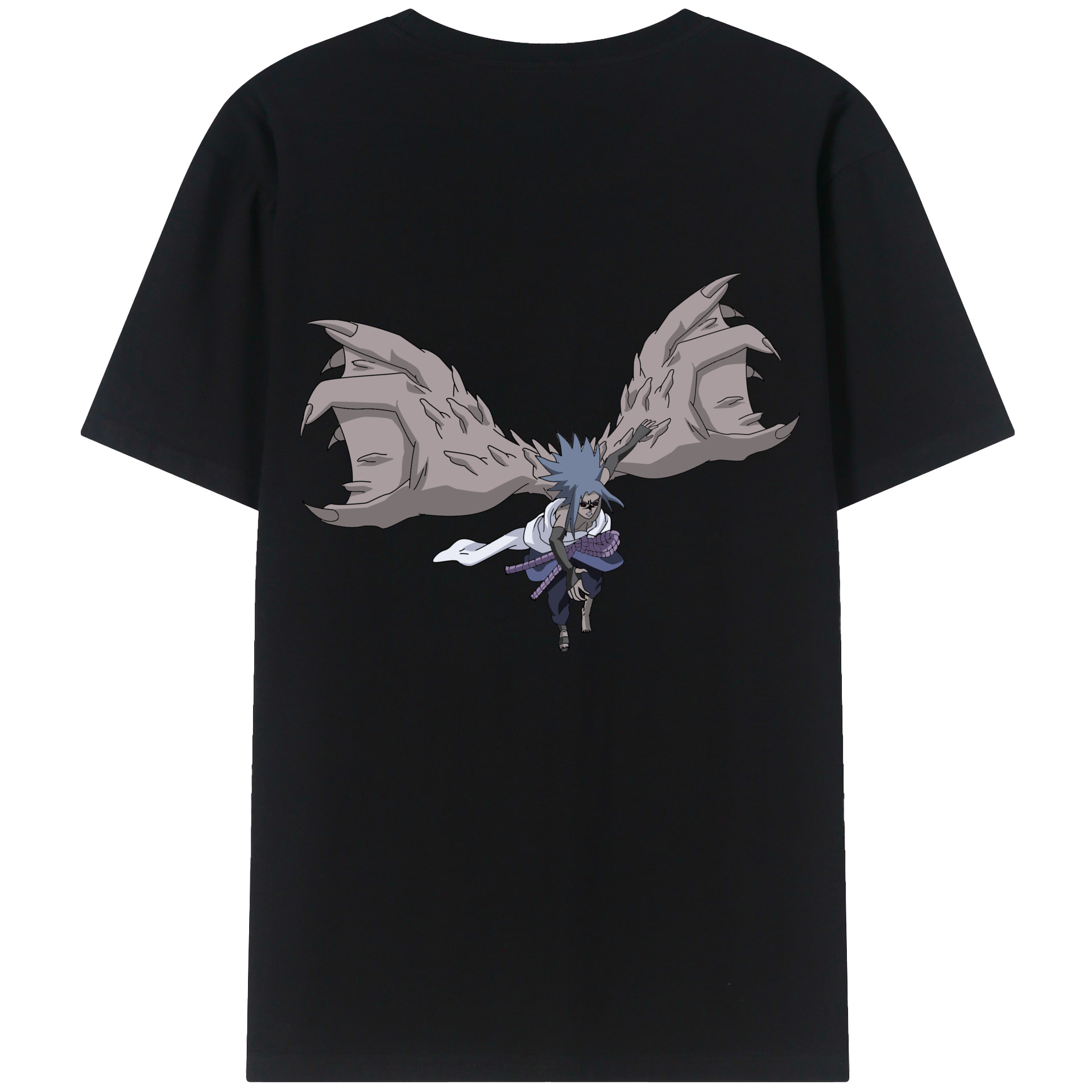 （画像用） NARUTO -ナルト- うちは サスケ Uchiha Sasuke 綿100％半袖Tシャツ（背面プリント）