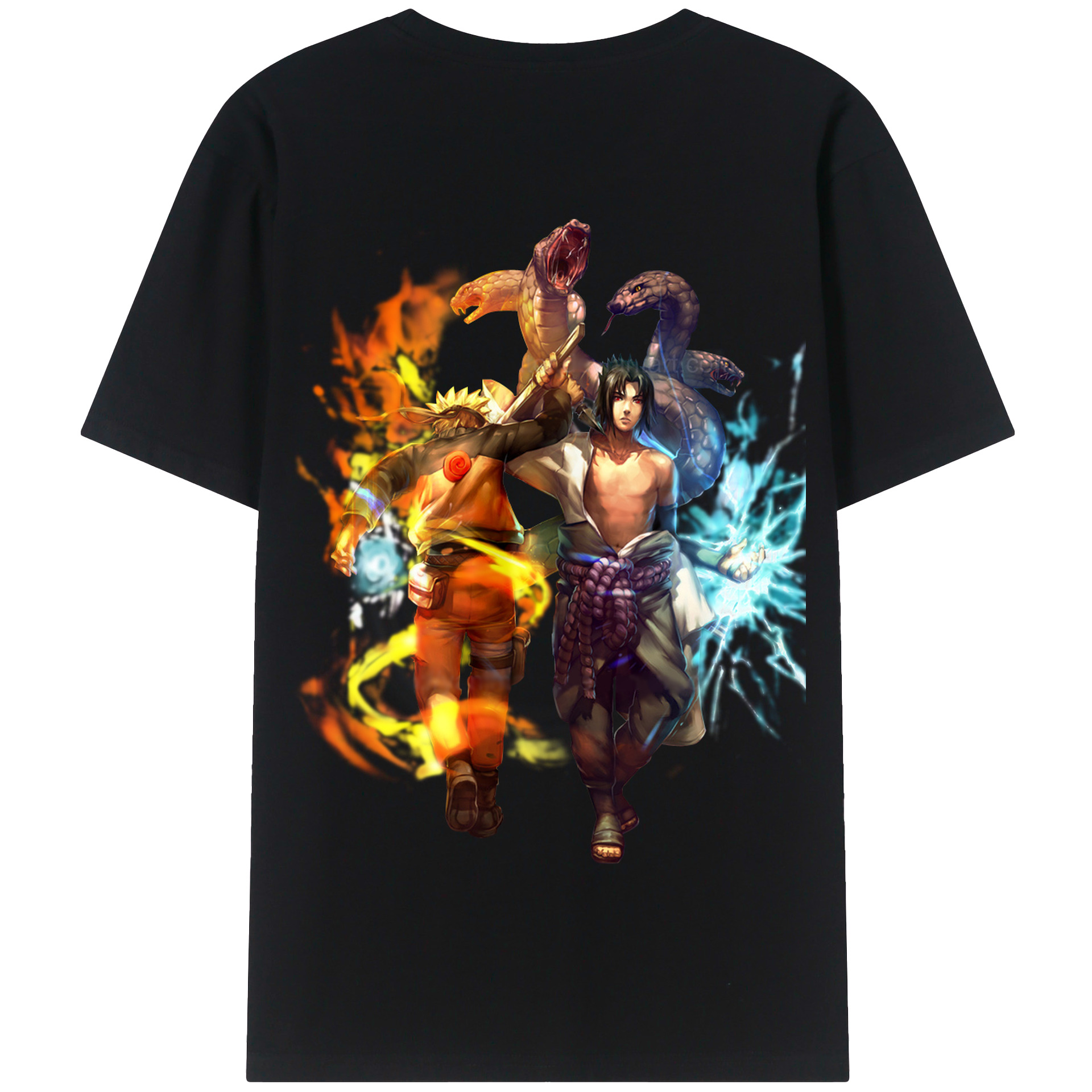 （画像用） NARUTO -ナルト- うちは サスケ Uchiha Sasuke 綿100％半袖Tシャツ（背面プリント）