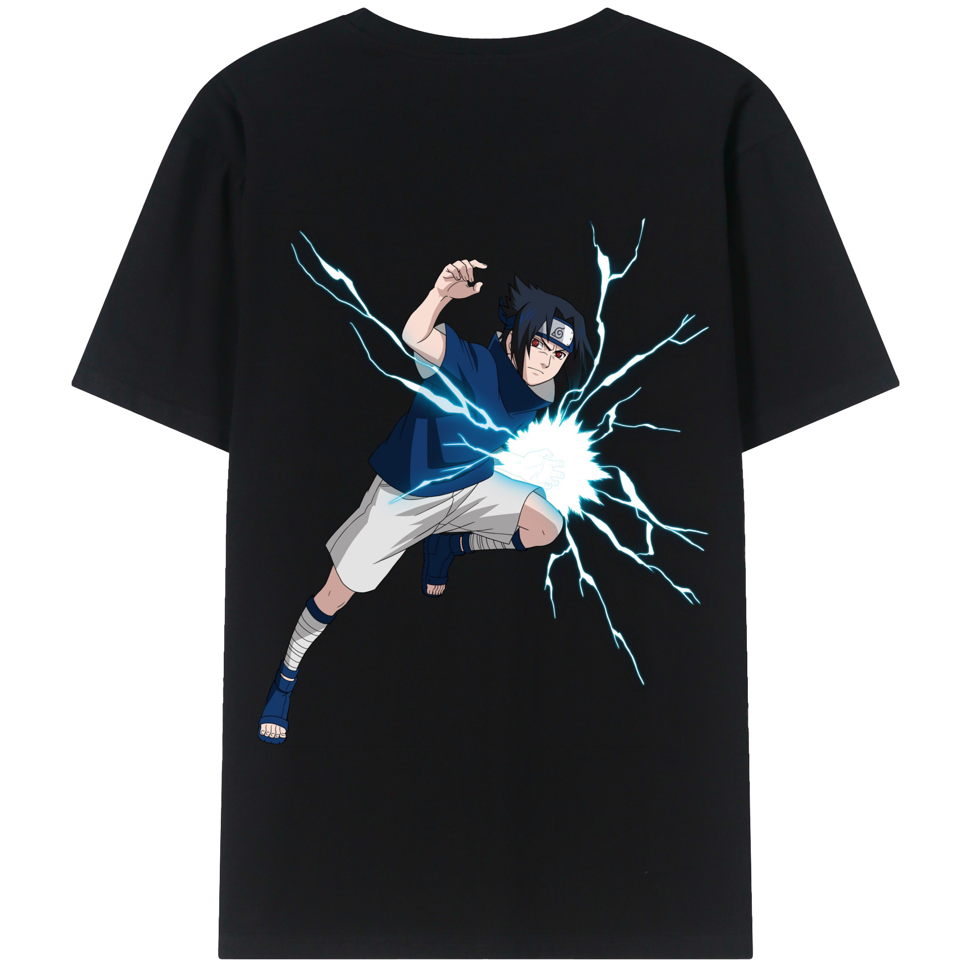 （画像用） NARUTO -ナルト- うちは サスケ Uchiha Sasuke 綿100％半袖Tシャツ（背面プリント）