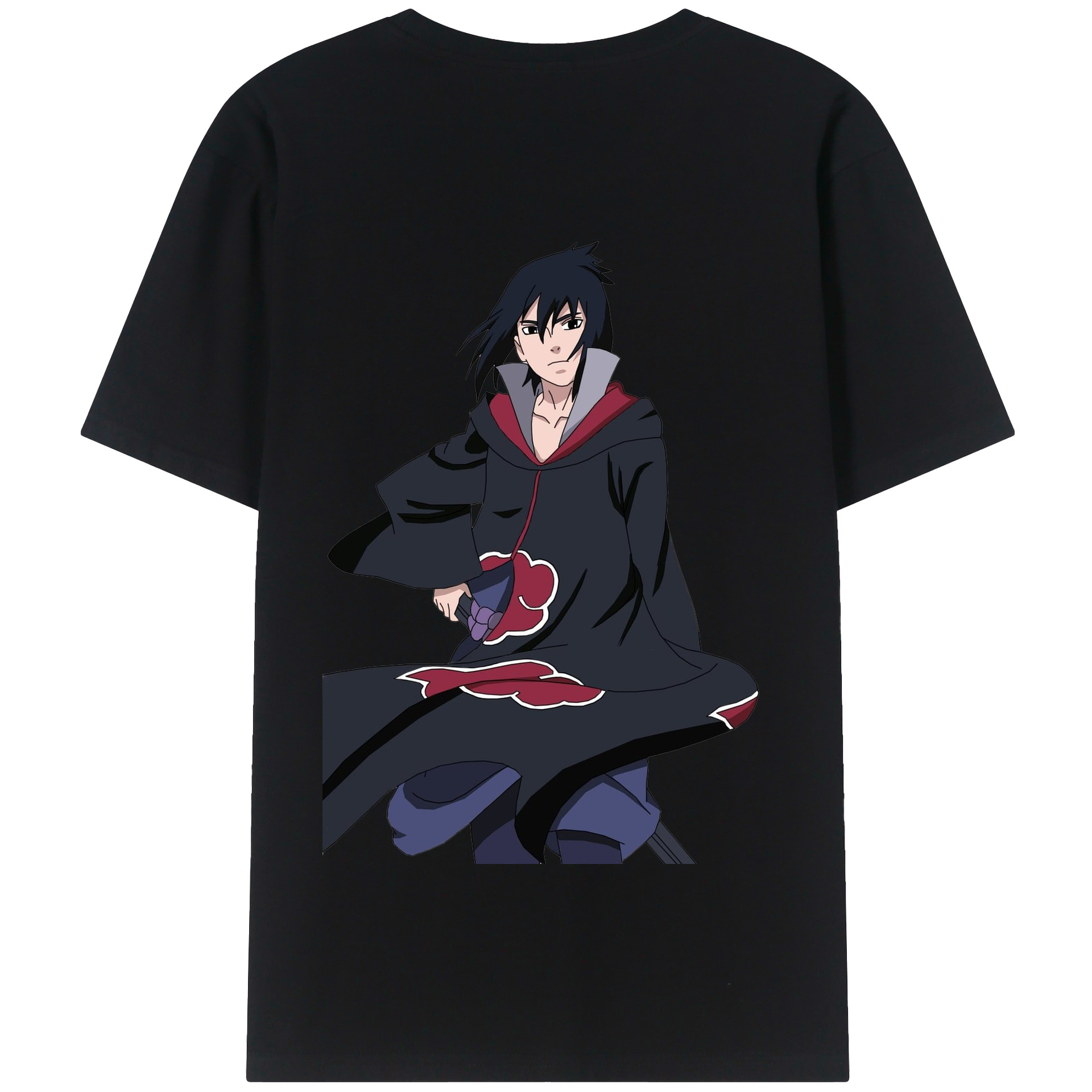 （画像用） NARUTO -ナルト- うちは サスケ Uchiha Sasuke 綿100％半袖Tシャツ（背面プリント）