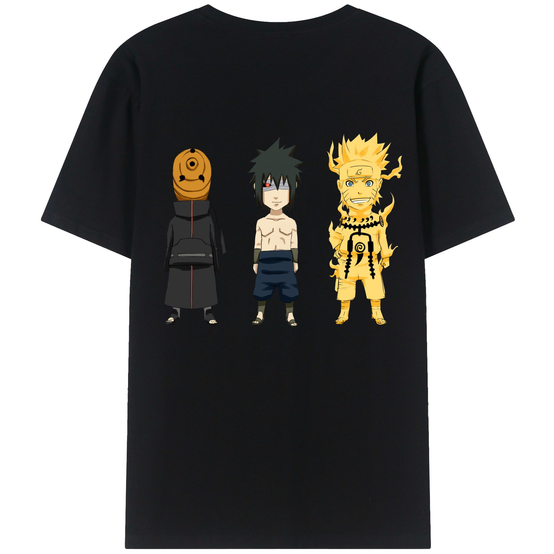 （画像用） NARUTO -ナルト- うちは サスケ Uchiha Sasuke 綿100％半袖Tシャツ（背面プリント）