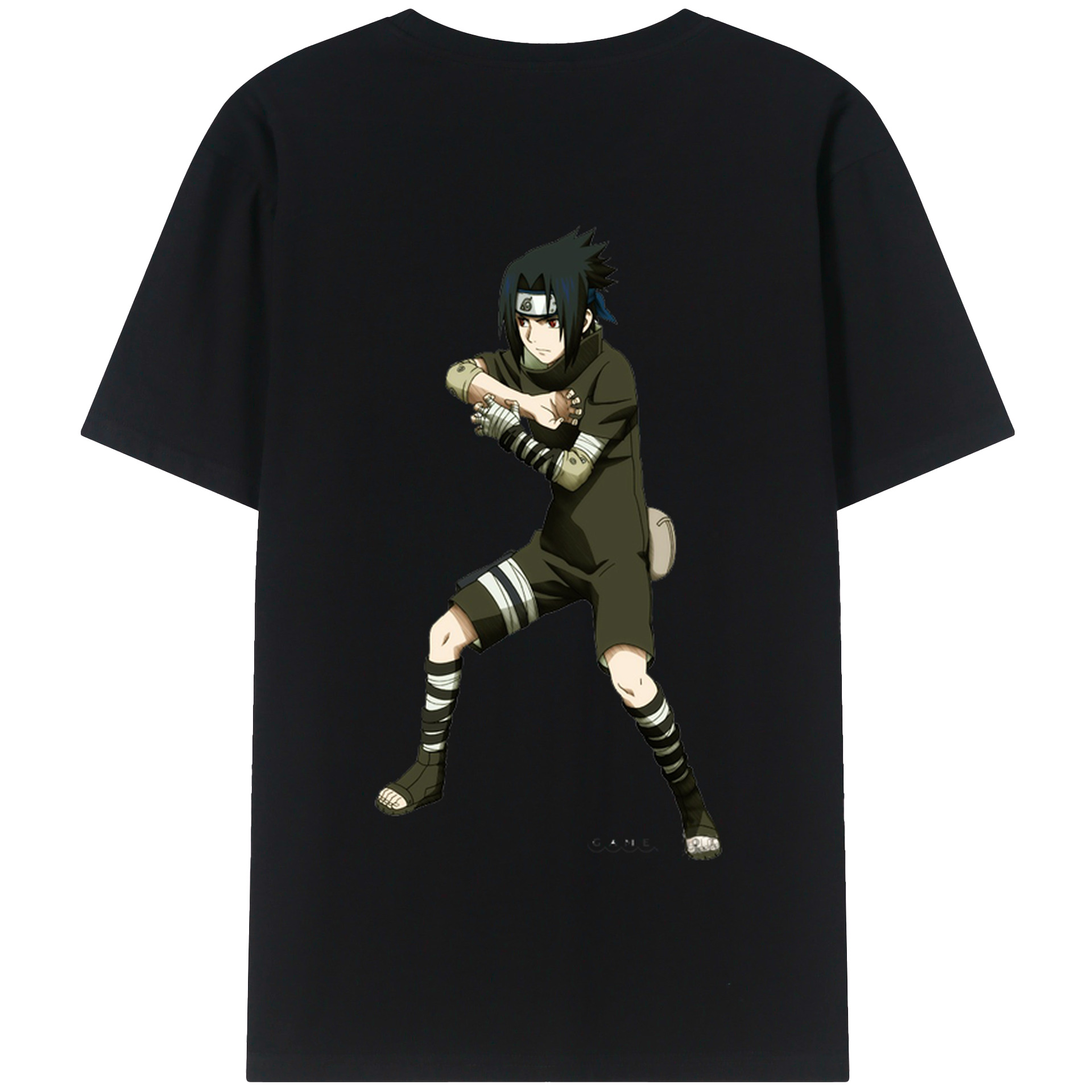 （画像用） NARUTO -ナルト- うちは サスケ Uchiha Sasuke 綿100％半袖Tシャツ（背面プリント）
