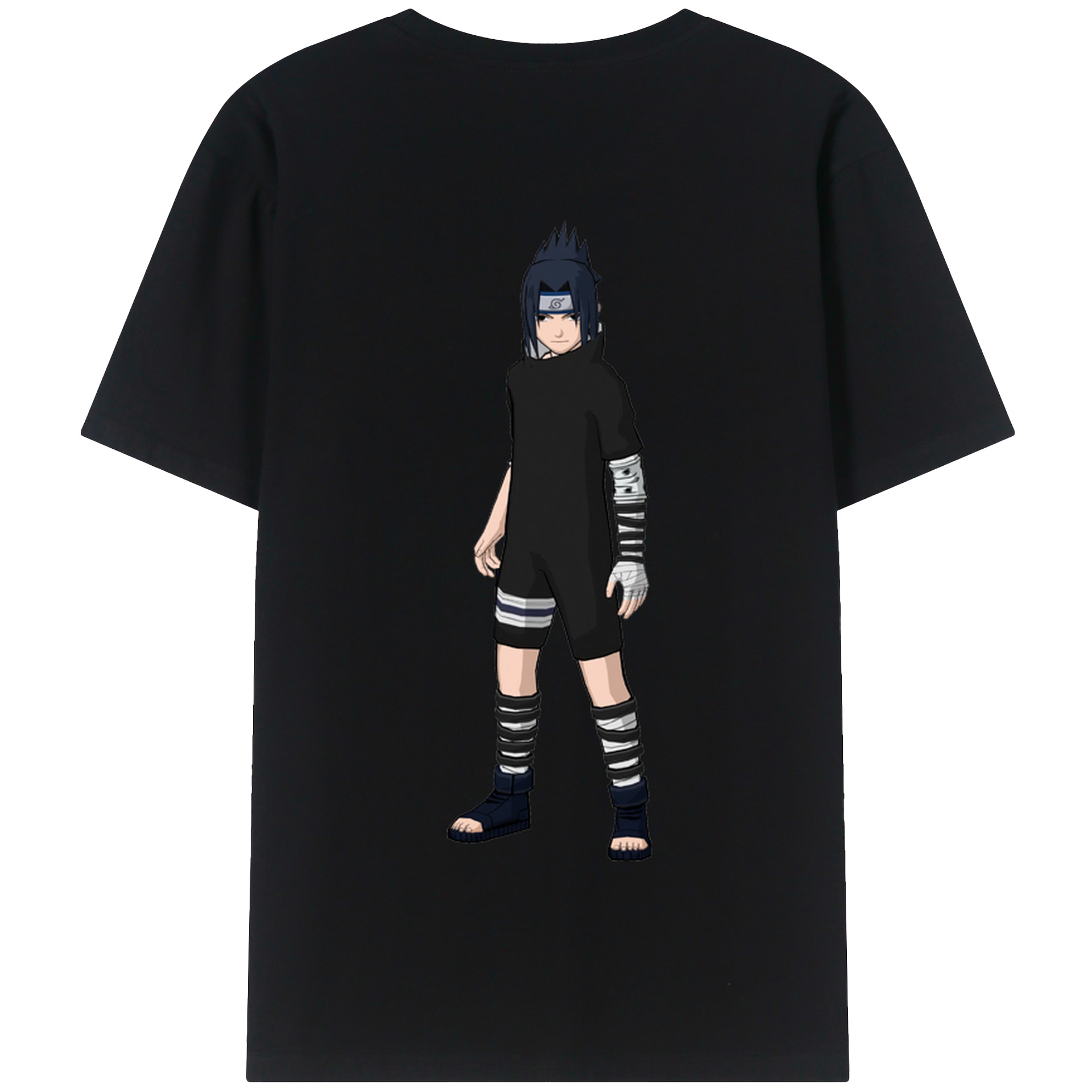 （画像用） NARUTO -ナルト- うちは サスケ Uchiha Sasuke 綿100％半袖Tシャツ（背面プリント）