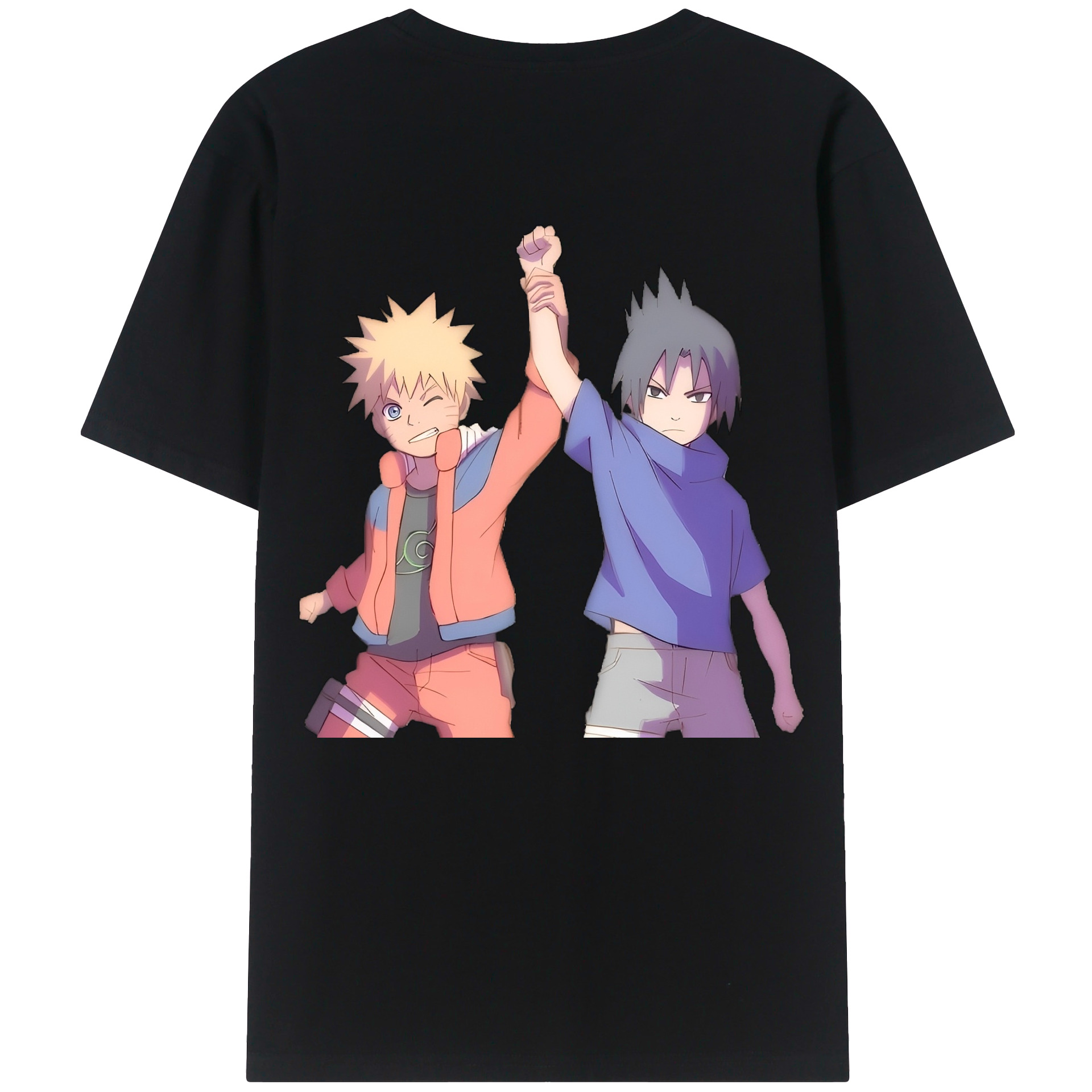 （画像用） NARUTO -ナルト- うちは サスケ Uchiha Sasuke 綿100％半袖Tシャツ（背面プリント）