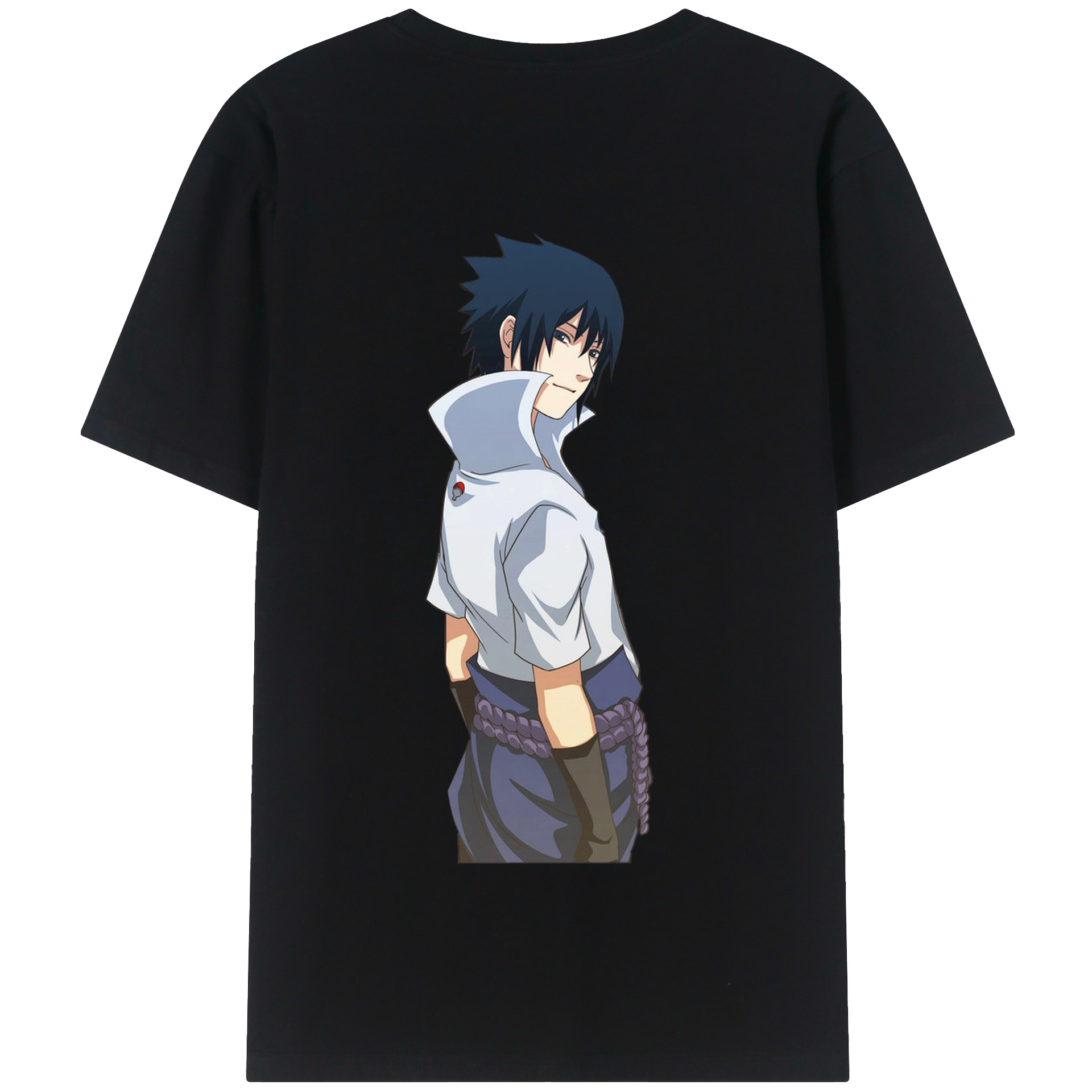 （画像用） NARUTO -ナルト- うちは サスケ Uchiha Sasuke 綿100％半袖Tシャツ（背面プリント）