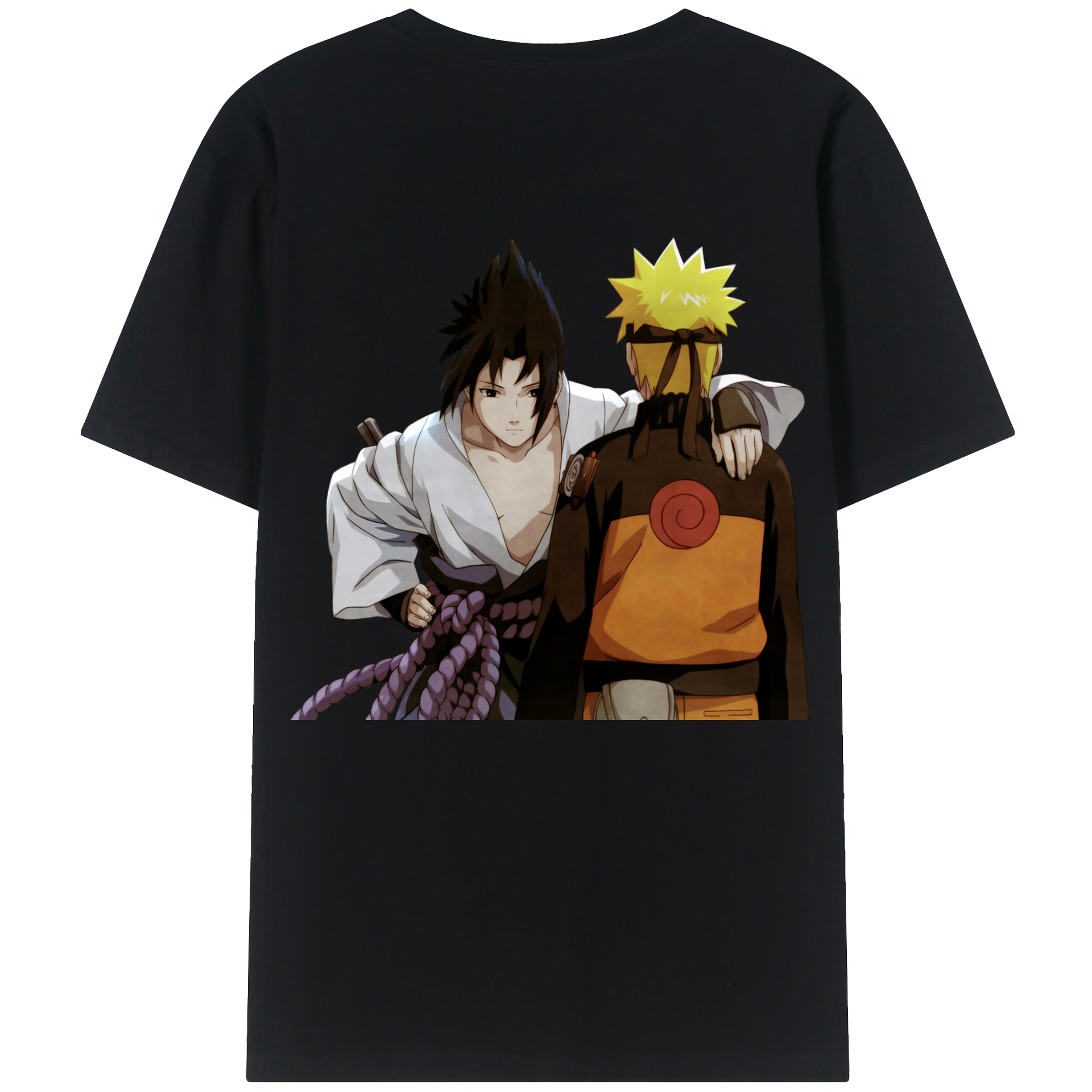 （画像用） NARUTO -ナルト- うちは サスケ Uchiha Sasuke 綿100％半袖Tシャツ（背面プリント）