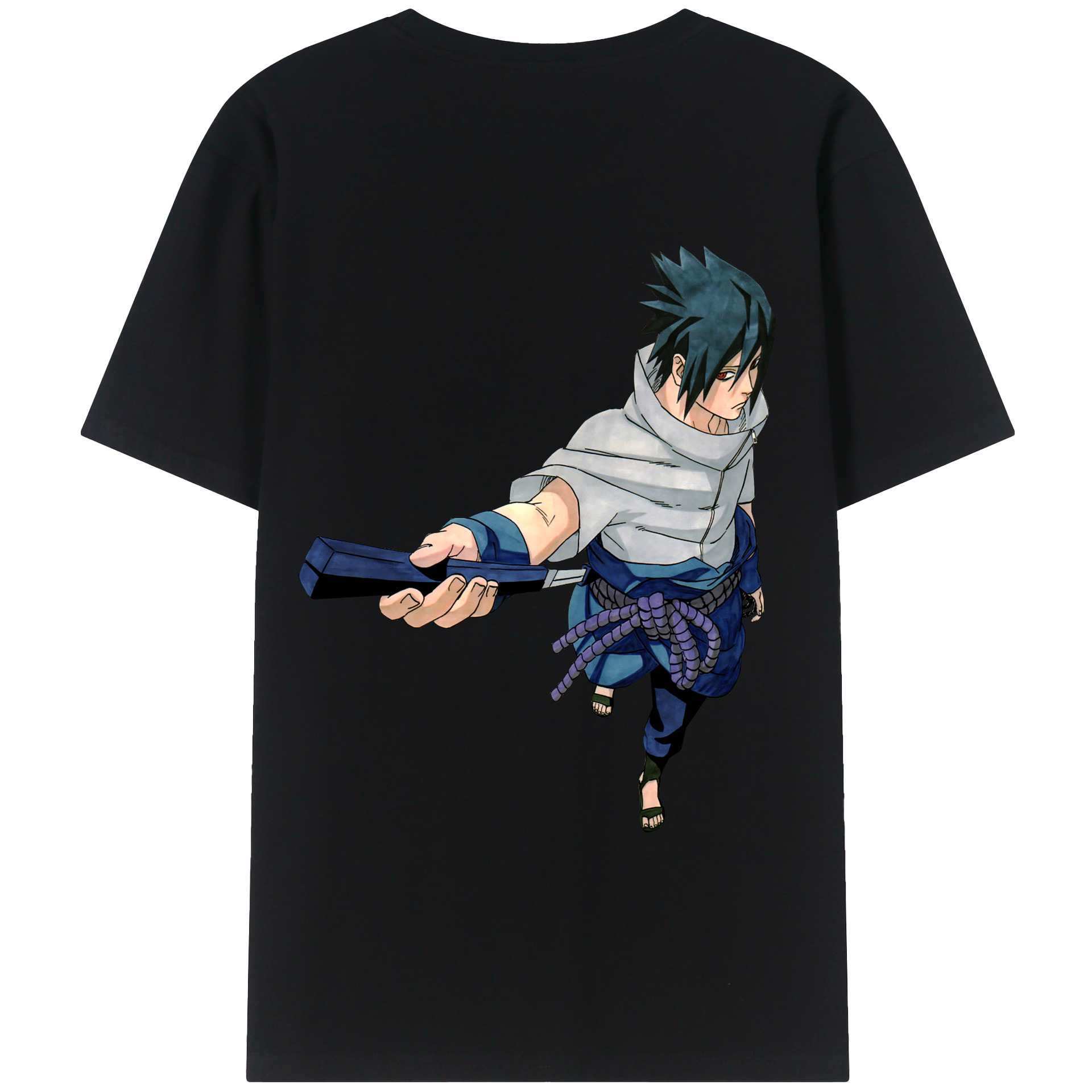 （画像用） NARUTO -ナルト- うちは サスケ Uchiha Sasuke 綿100％半袖Tシャツ（背面プリント）