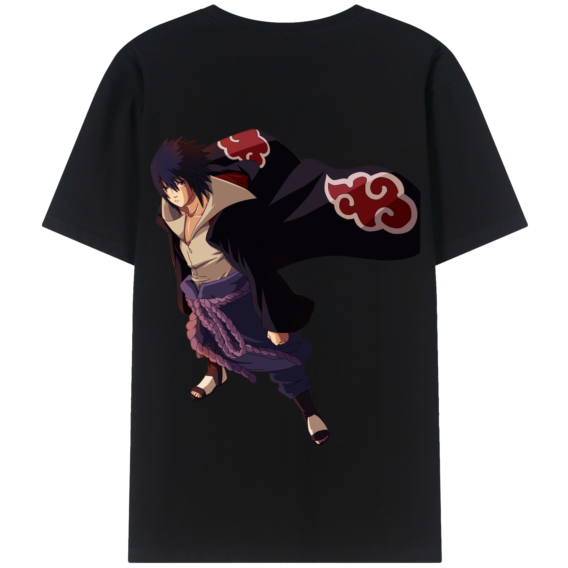 （画像用） NARUTO -ナルト- うちは サスケ Uchiha Sasuke 綿100％半袖Tシャツ（背面プリント）