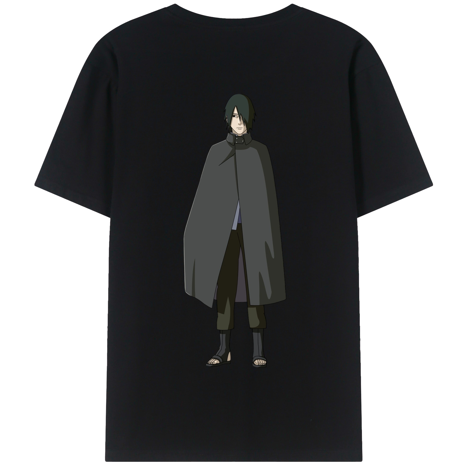 （画像用） NARUTO -ナルト- うちは サスケ Uchiha Sasuke 綿100％半袖Tシャツ（背面プリント）