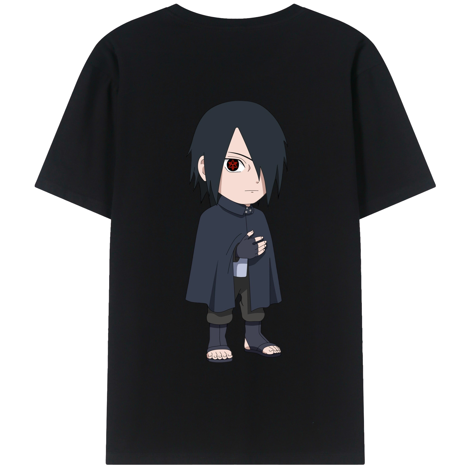 （画像用） NARUTO -ナルト- うちは サスケ Uchiha Sasuke 綿100％半袖Tシャツ（背面プリント）