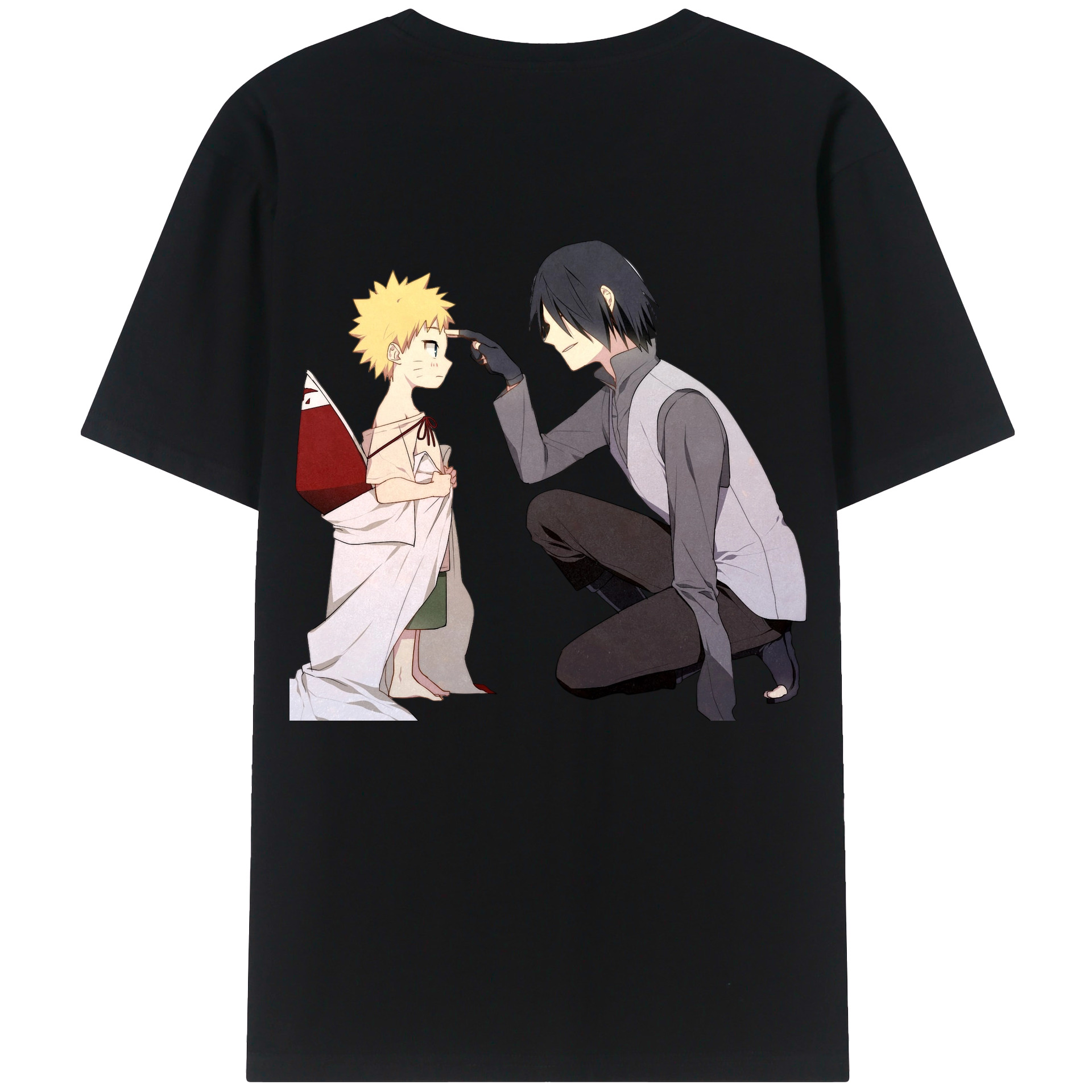 （画像用） NARUTO -ナルト- うちは サスケ Uchiha Sasuke 綿100％半袖Tシャツ（背面プリント）