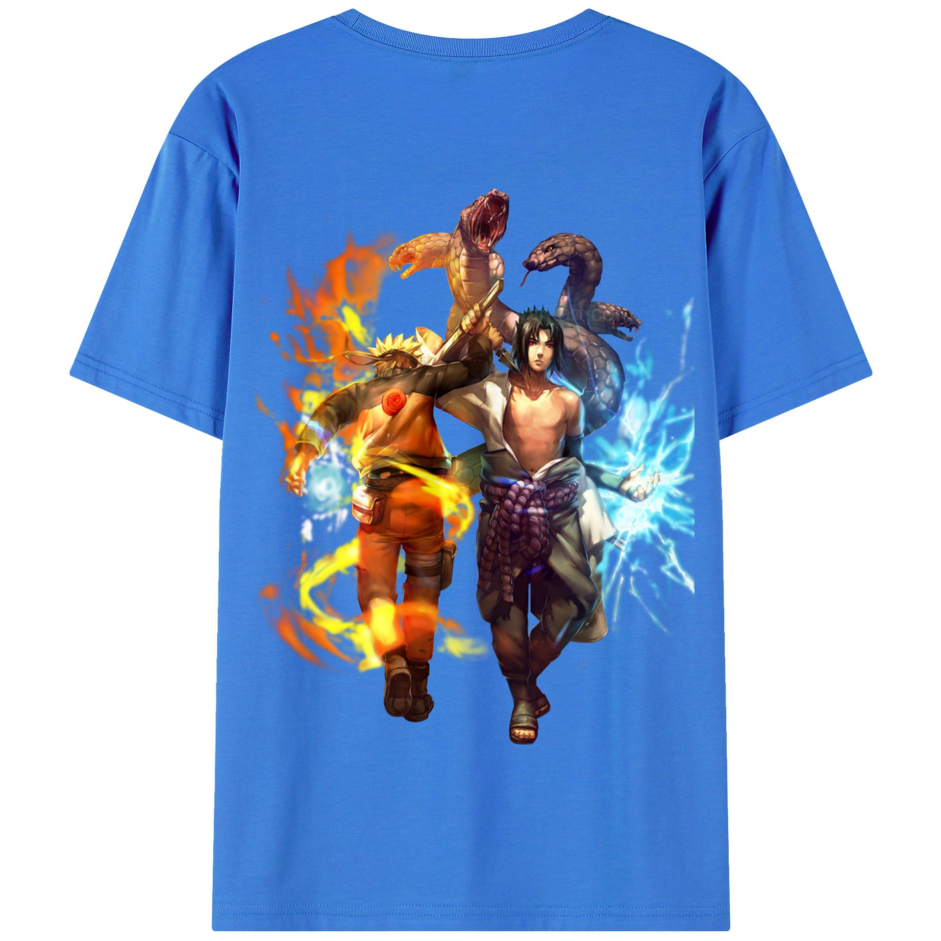 （画像用） NARUTO -ナルト- うちは サスケ Uchiha Sasuke 綿100％半袖Tシャツ（背面プリント）