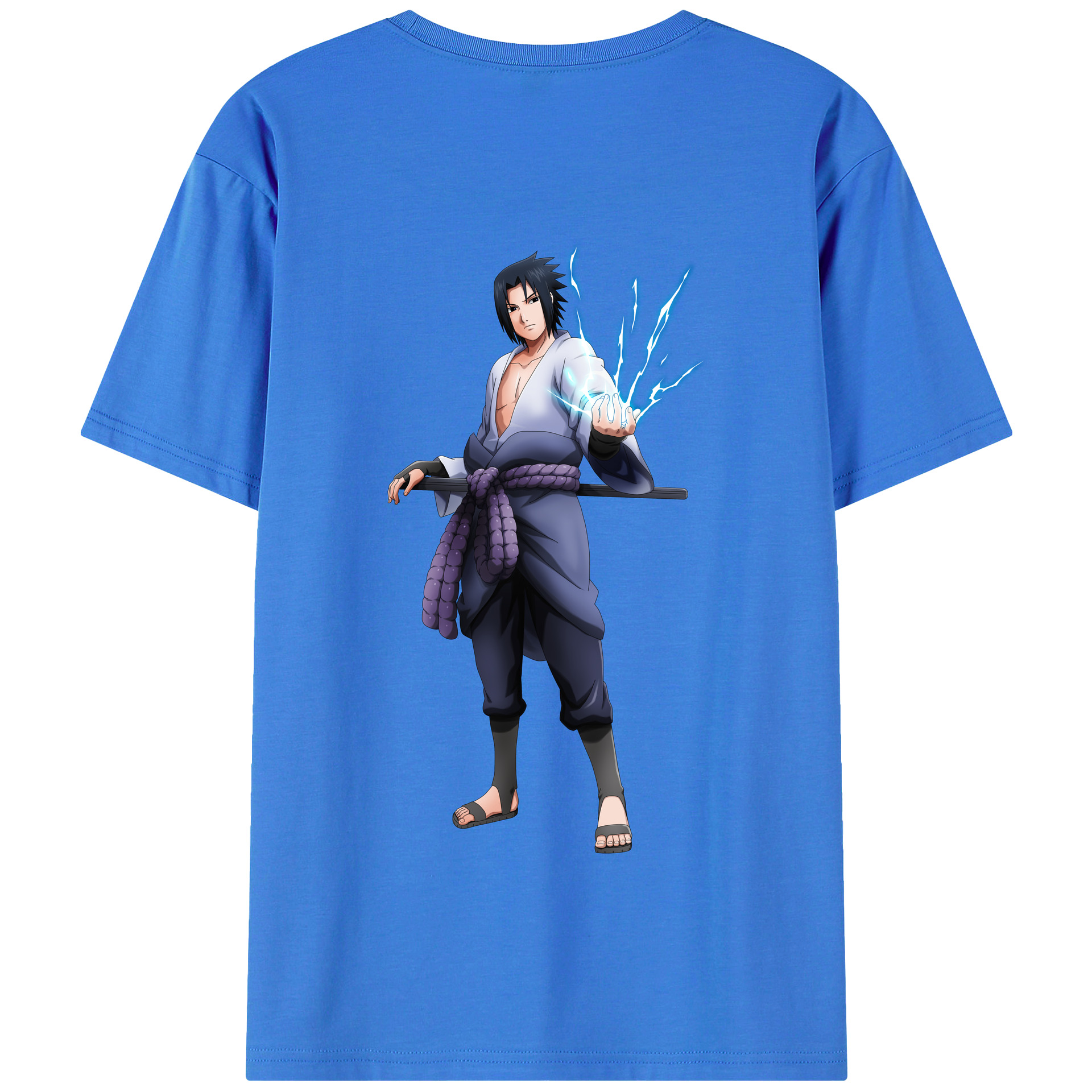 （画像用） NARUTO -ナルト- うちは サスケ Uchiha Sasuke 綿100％半袖Tシャツ（背面プリント）