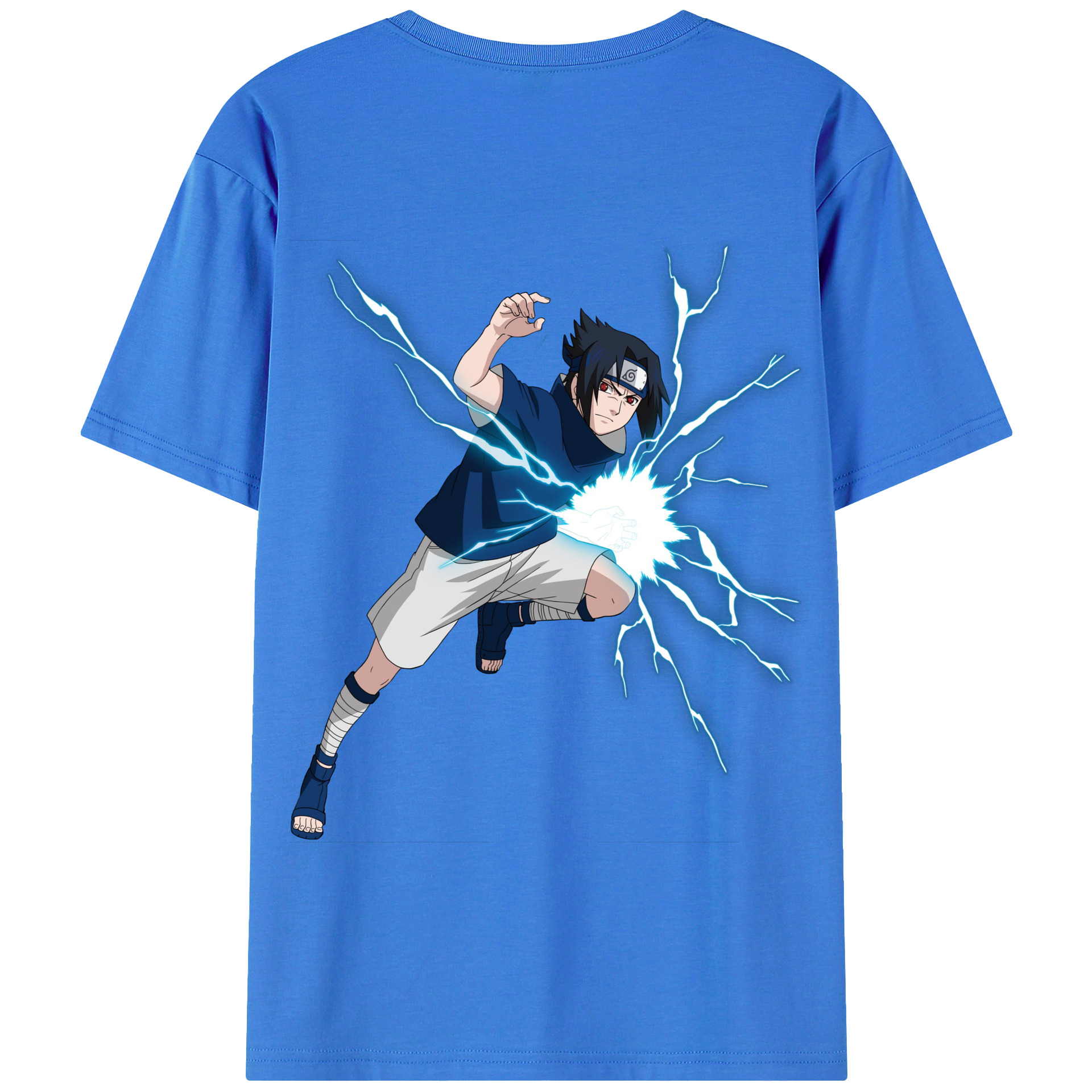 （画像用） NARUTO -ナルト- うちは サスケ Uchiha Sasuke 綿100％半袖Tシャツ（背面プリント）